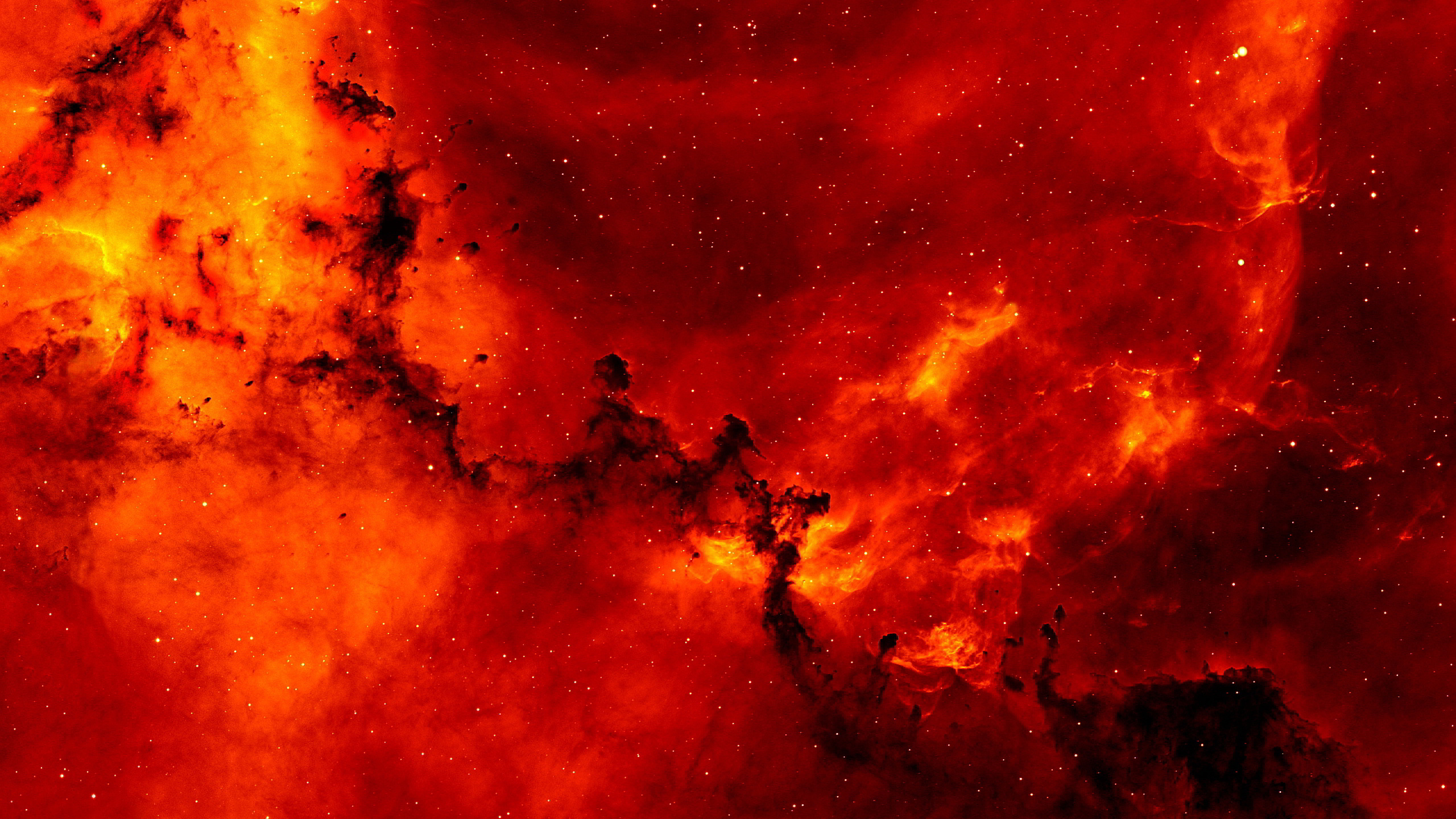 Обои туманность, космос, астрономический объект, космическое пространство, красный космический в разрешении 2560x1440