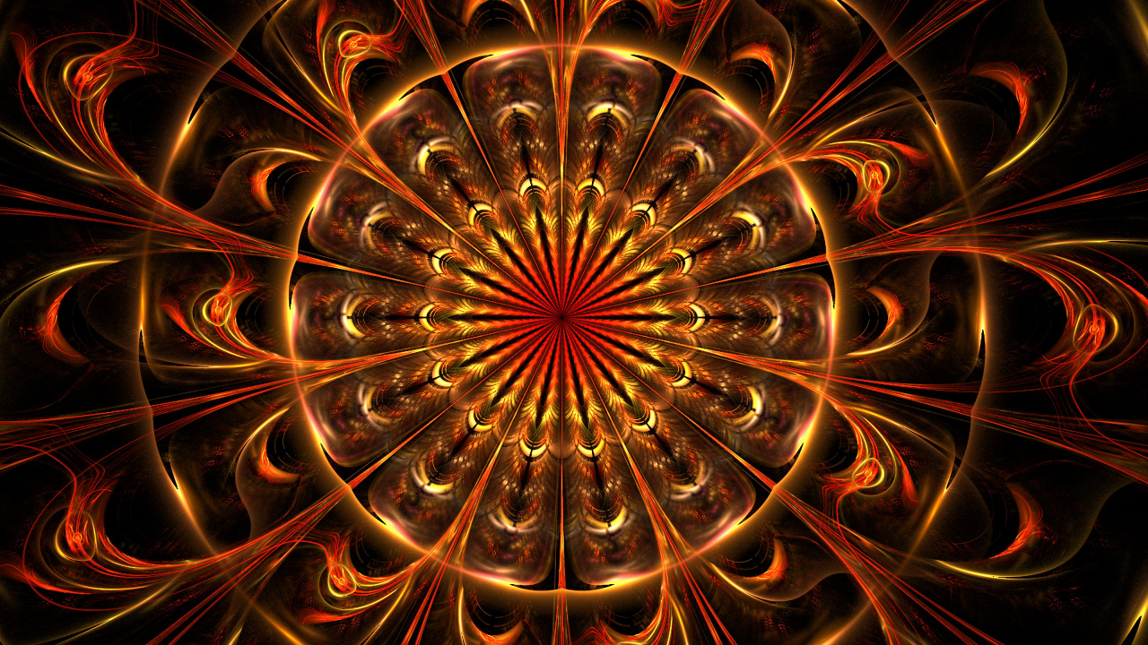 Обои фрактал, симметрия, фрактальное искусство, узор, арт в разрешении 1280x720