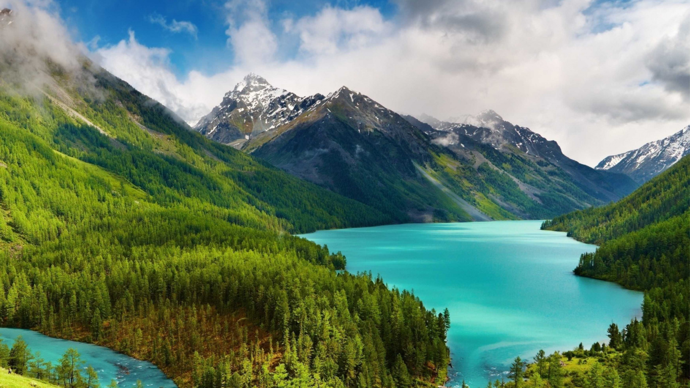 Обои нагорье, гора, природный ландшафт, природа, каровое озеро в разрешении 1366x768