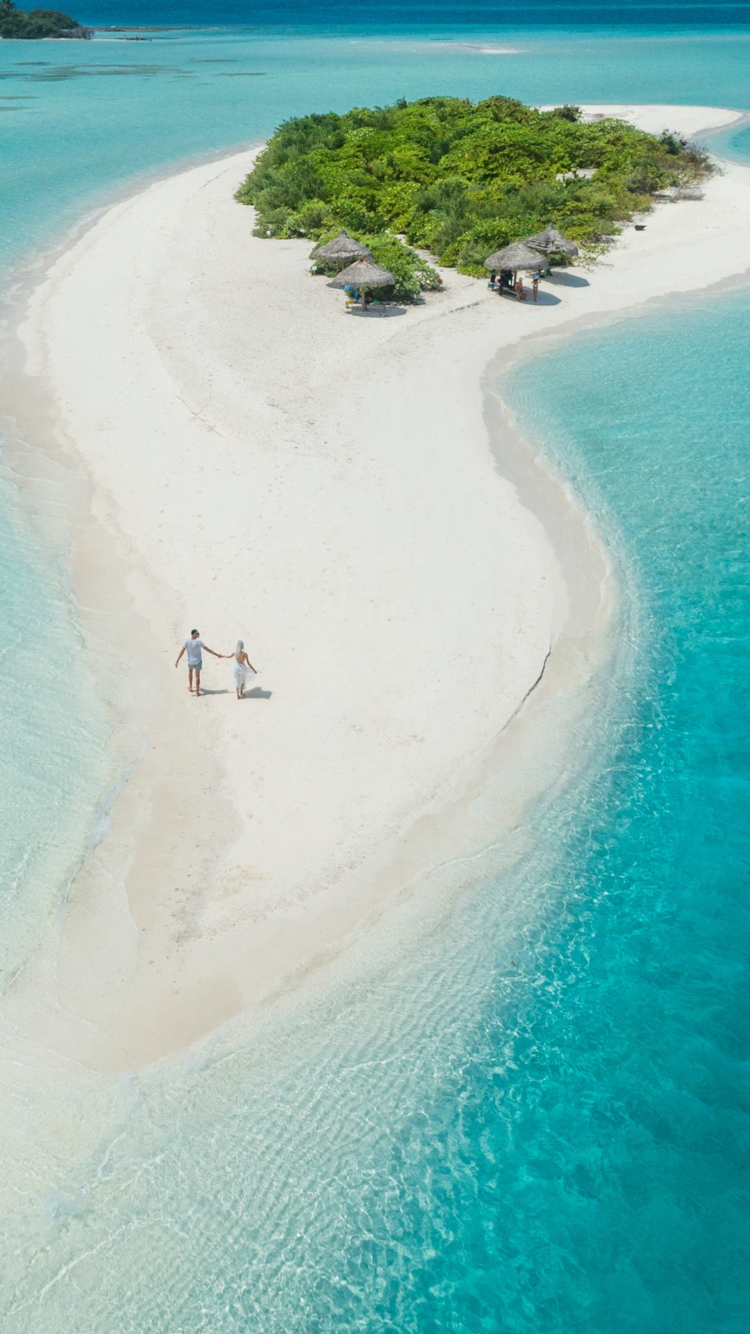 Обои Остров, пляж, Атолл, отпуск, прибрежные и океанические рельефы в разрешении 1080x1920