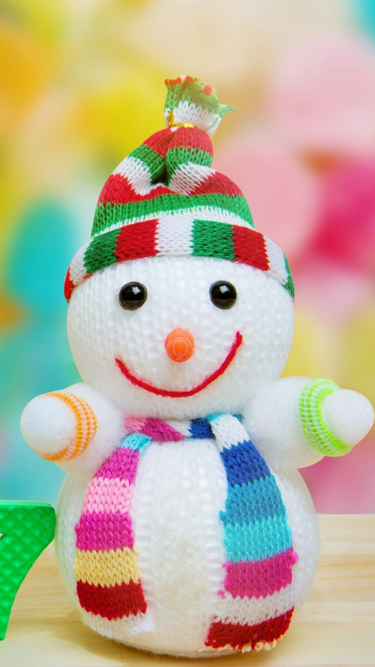 Обои Снеговик, Рождественский день, игрушка, счастье, Рождество в разрешении 750x1334