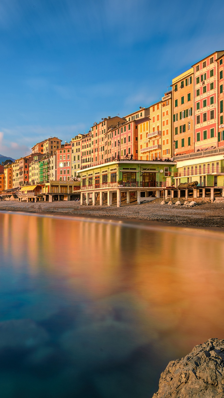 Обои Портофино, Генуя, Камольи, вода, отражение в разрешении 750x1334