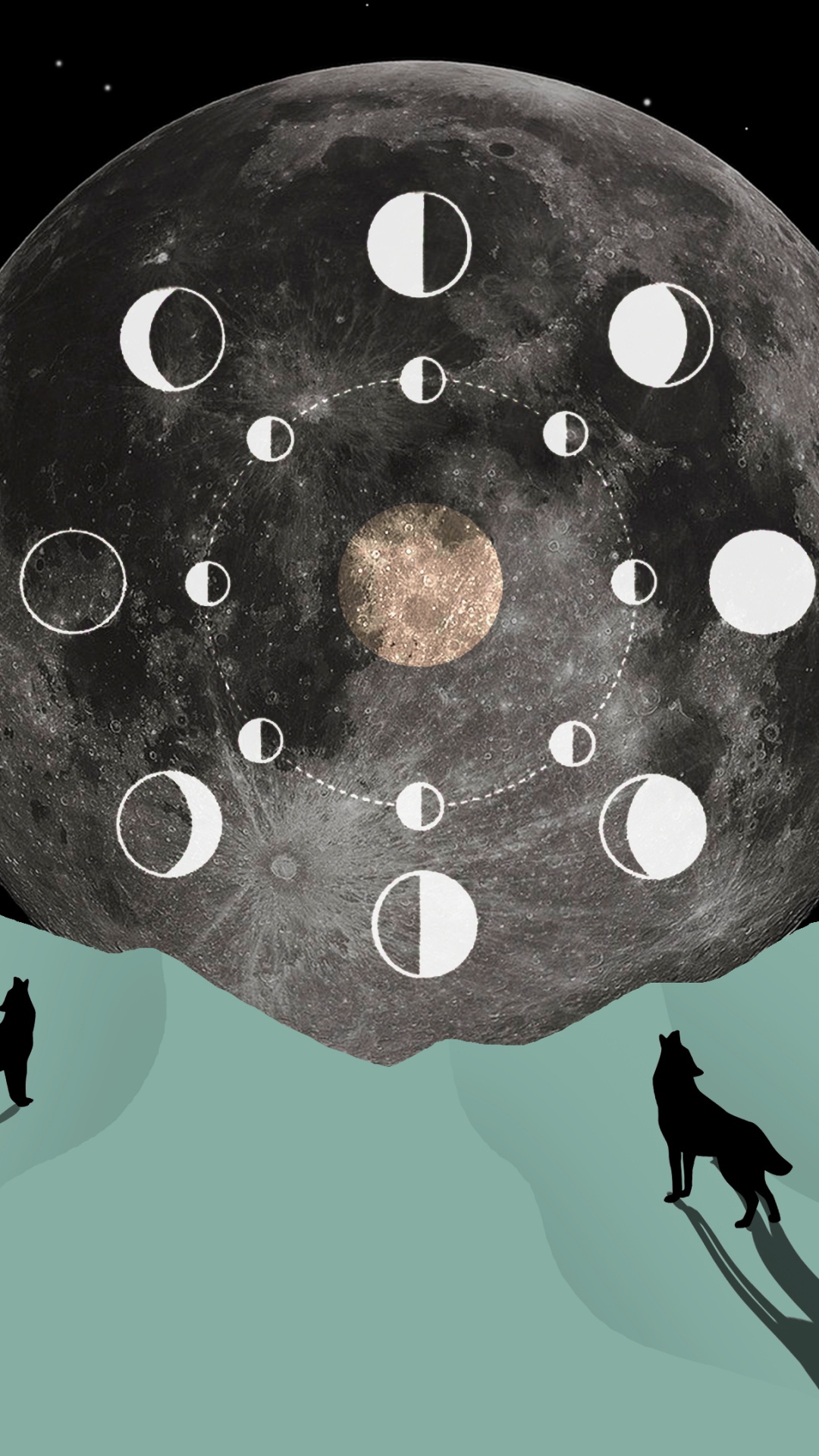 Обои луна, мир, арт, астрономический объект, космос в разрешении 1080x1920