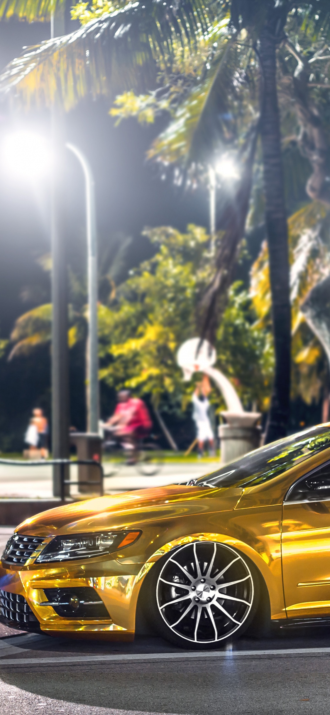 Обои Фольксваген Пассат, Фольксваген, авто, тюнинг автомобилей, желтый в разрешении 1125x2436