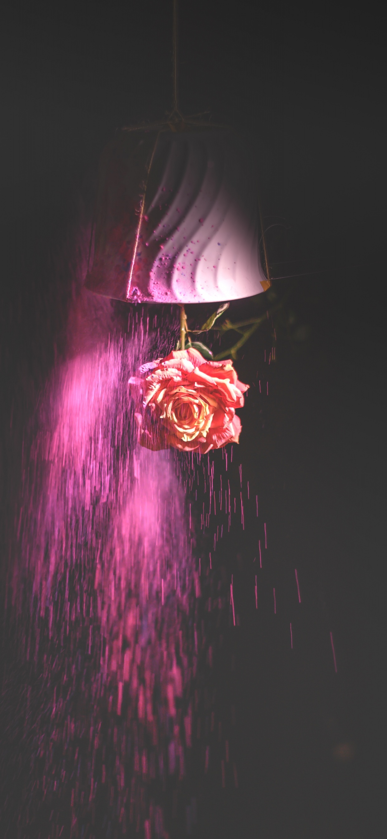 Обои свет, красный цвет, освещение, розовый, пурпур в разрешении 1242x2688