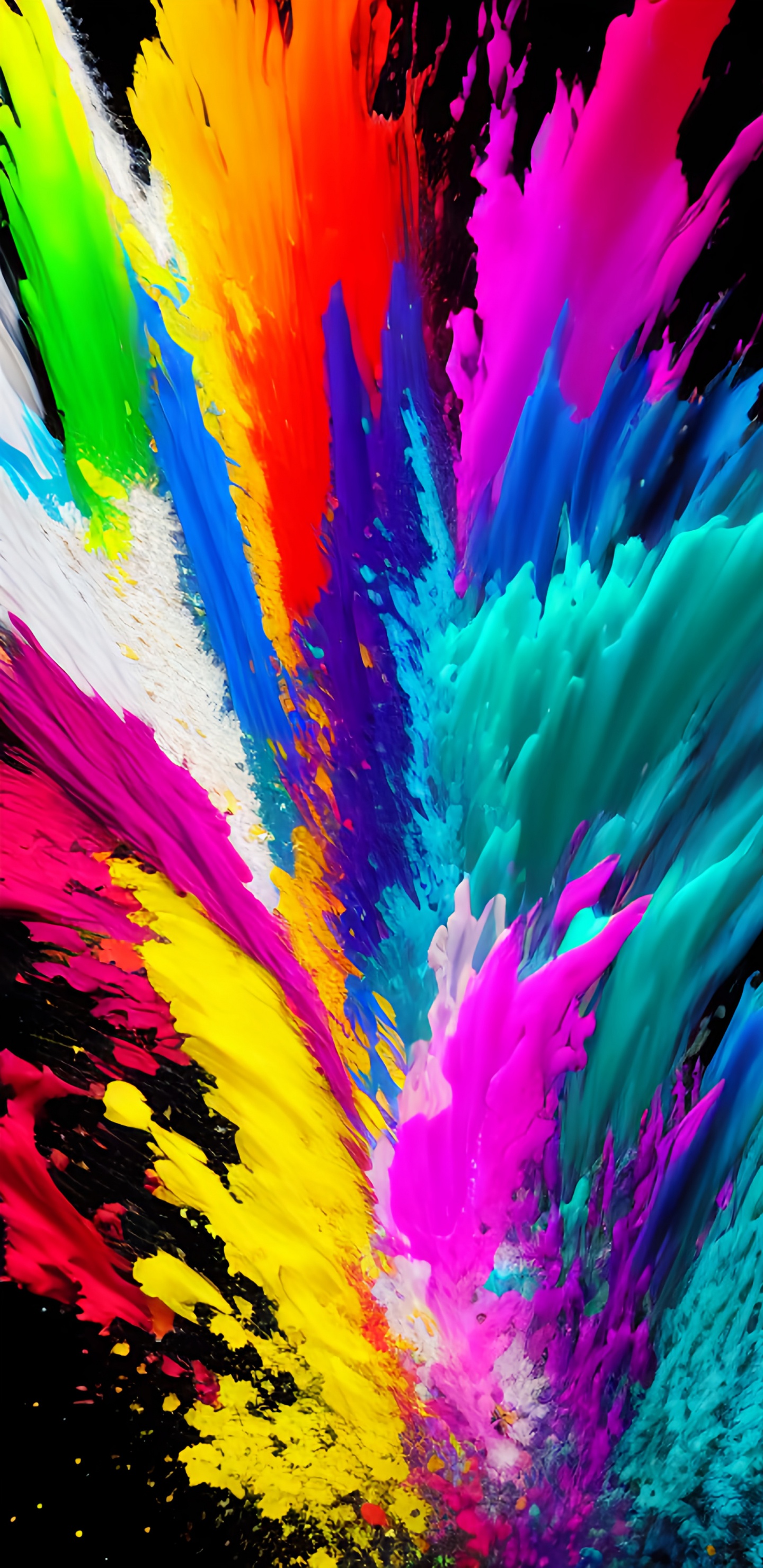 Обои арт, фрактальное искусство, красочность, художественная краска, пурпурный цвет в разрешении 1440x2960