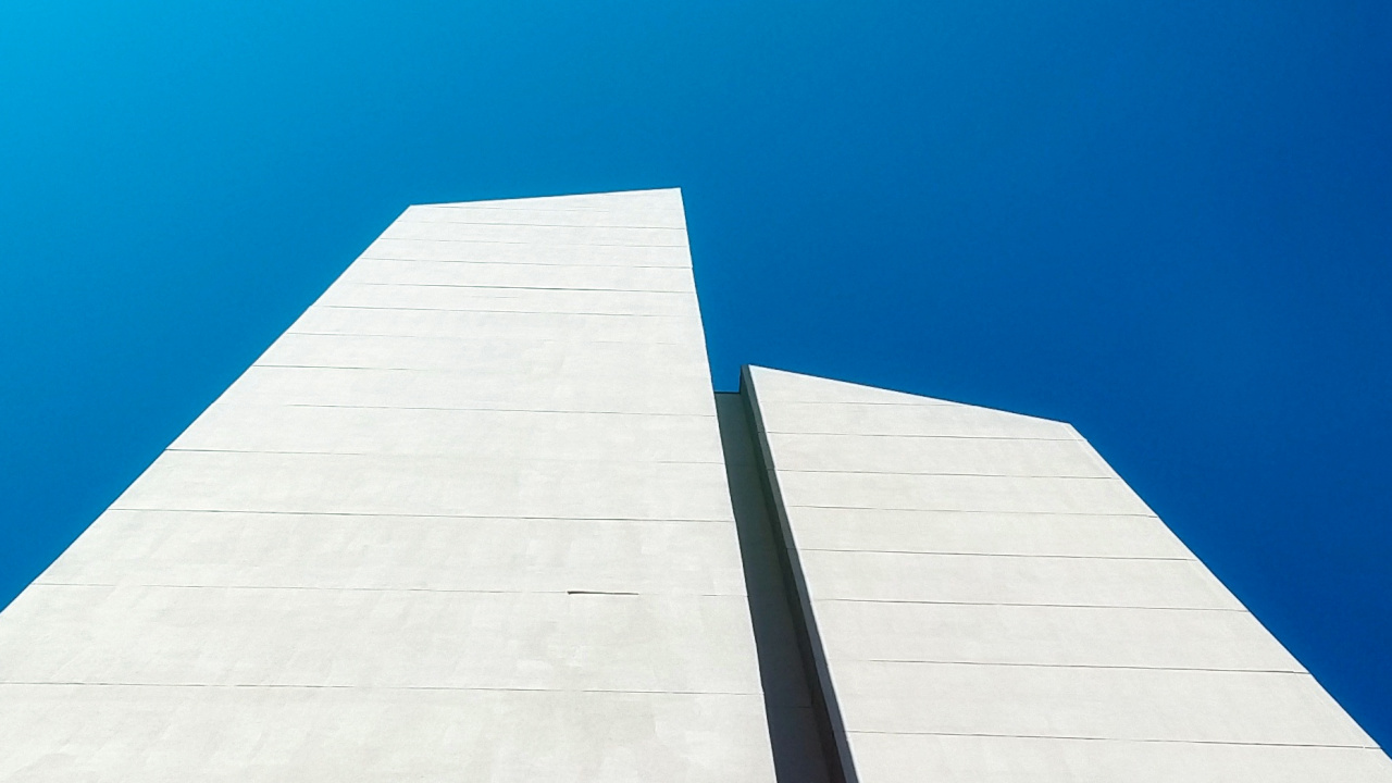 Обои здание, лазурный, прямоугольник, вышка, древесина в разрешении 1280x720