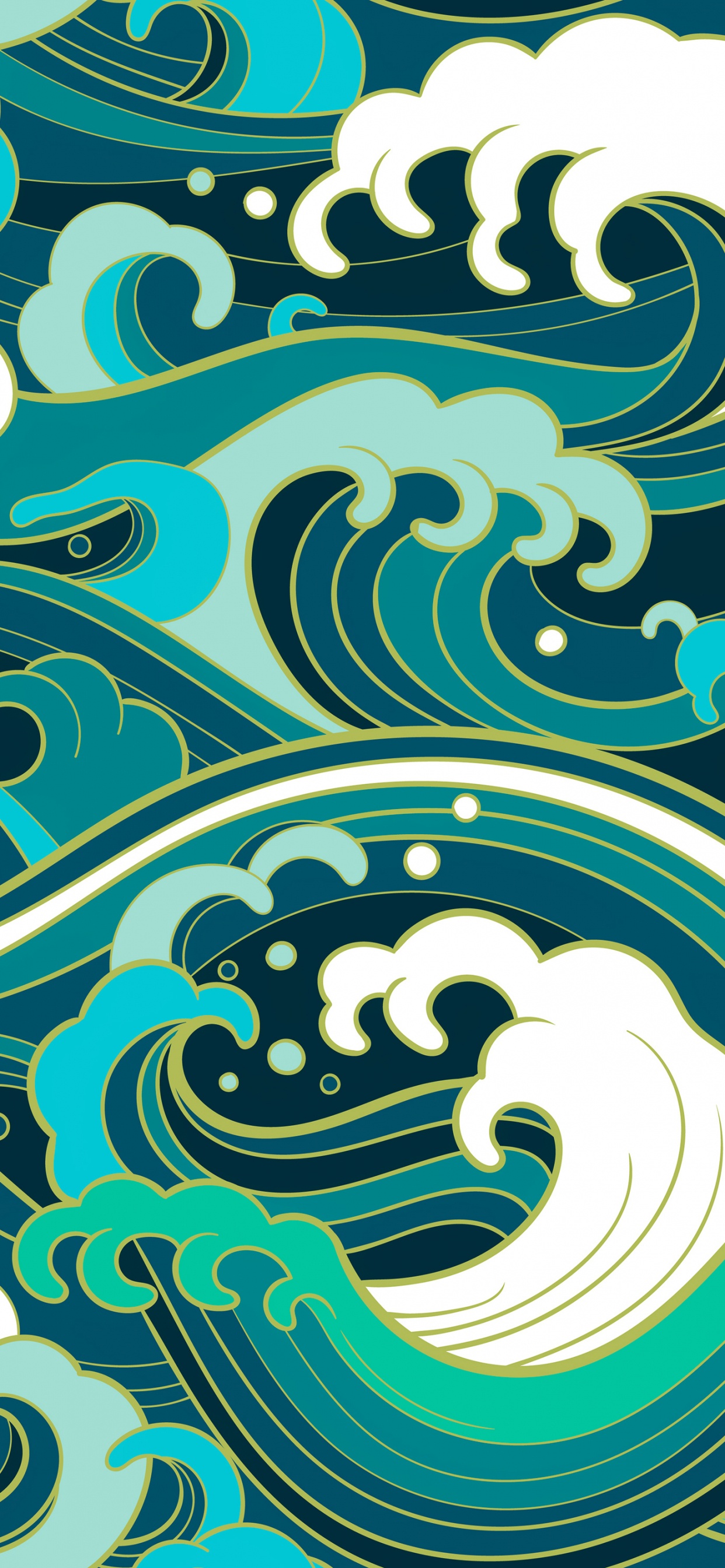 Обои узор, векторная графика, графика, белые, зеленый в разрешении 1242x2688