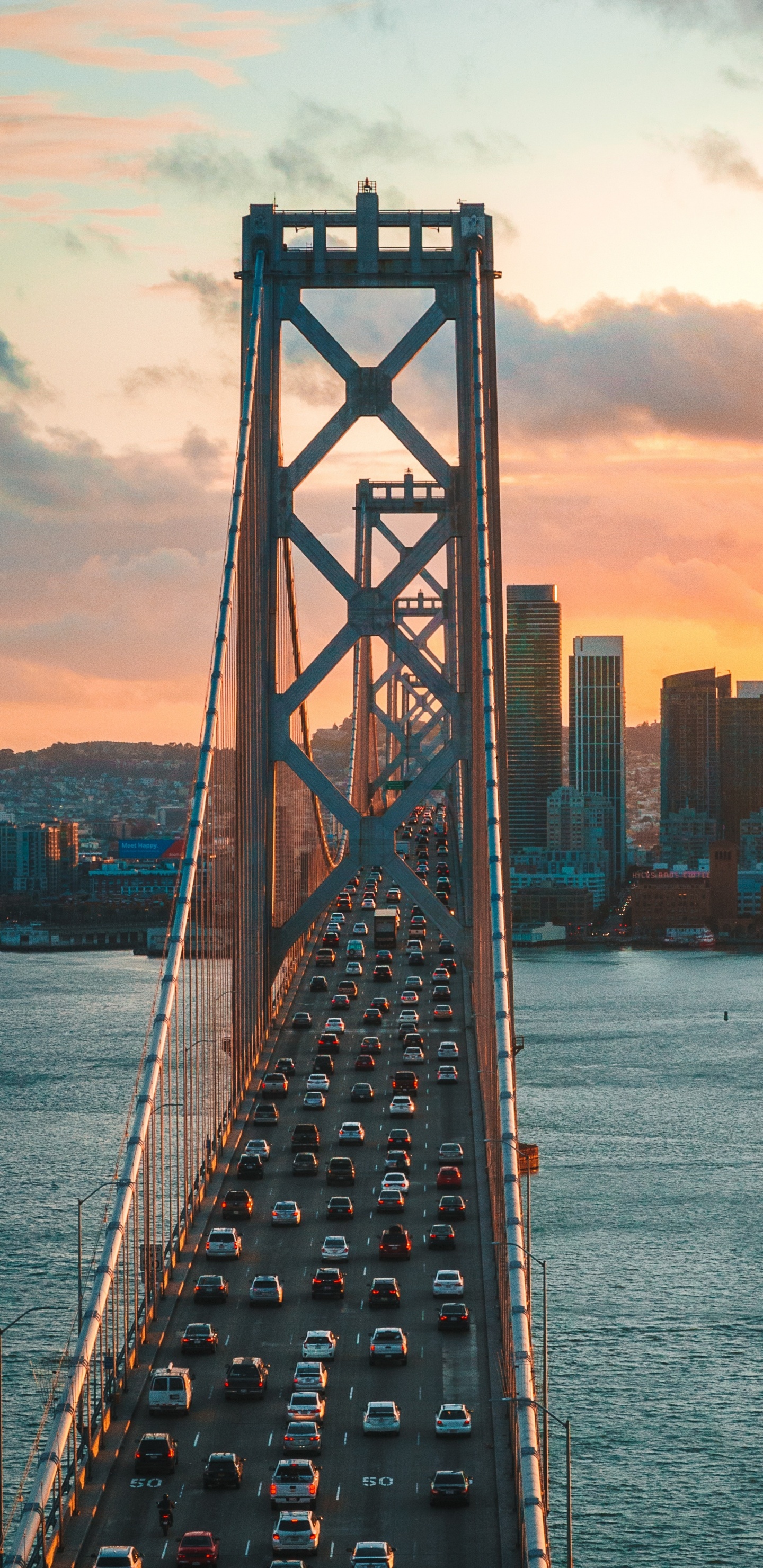 Обои Сан-Франциско-Окленд Бэй-Бридж, мост Golden Gate, СанФранциско, Мост Золотые Ворота, Батареи Спенсер в разрешении 1440x2960