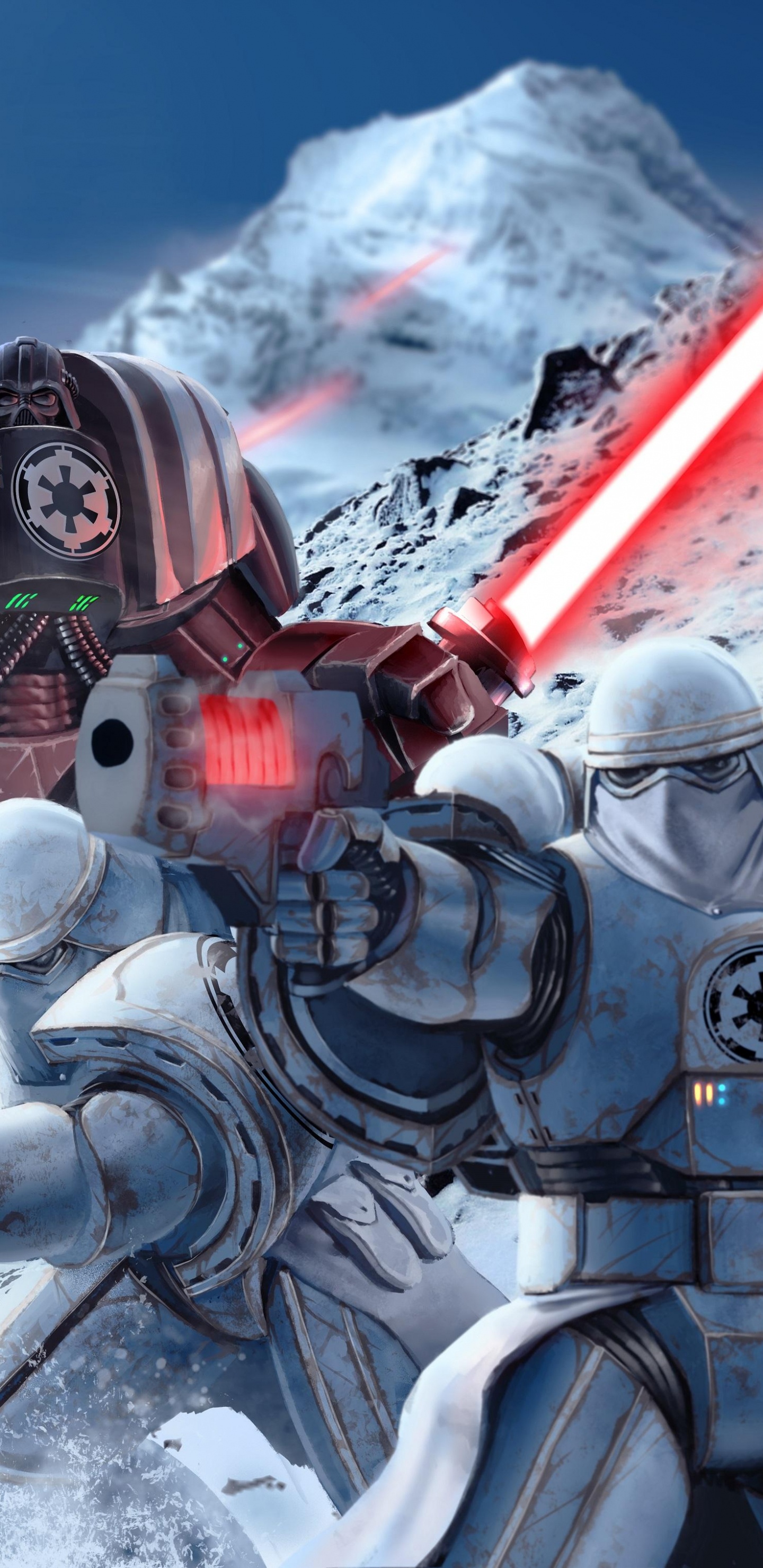 Обои Вархаммер 40к Звездные войны, Дарт Вейдер, Вархаммер, звездные войны, штурмовик в разрешении 1440x2960