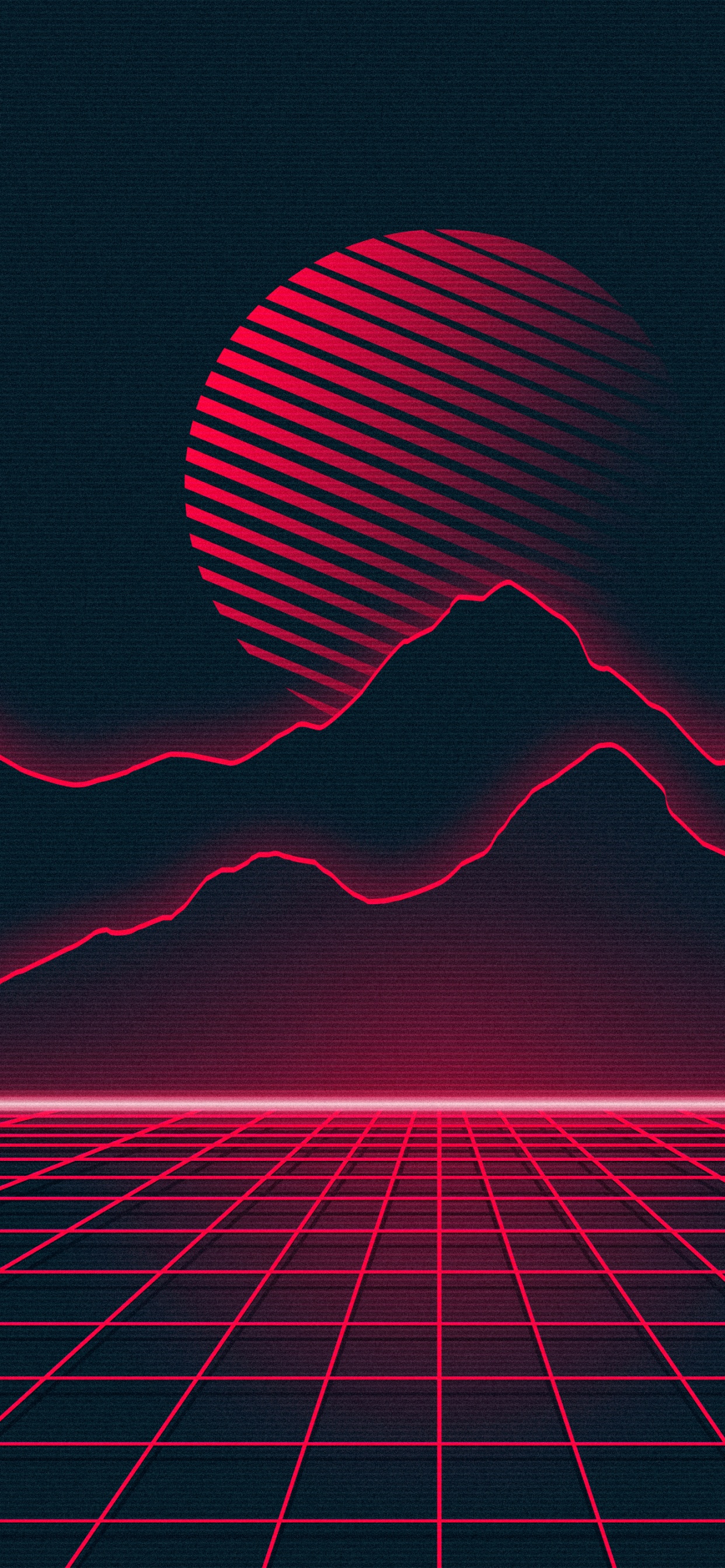 Обои Synthwave, свет, природа, пурпур, черный в разрешении 1242x2688