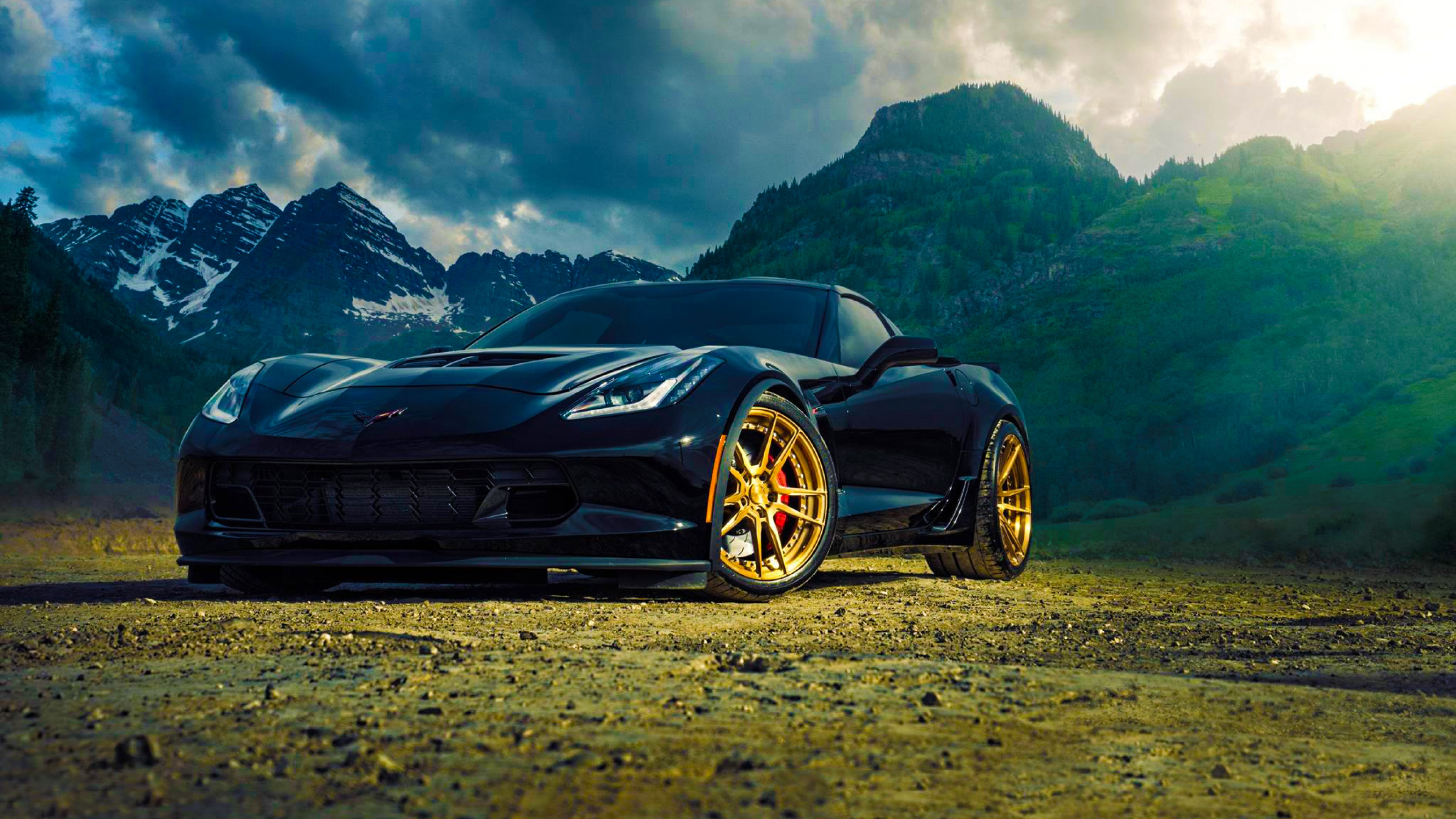 Обои авто, спорткар, обод, колесо, редактирование в разрешении 3840x2160