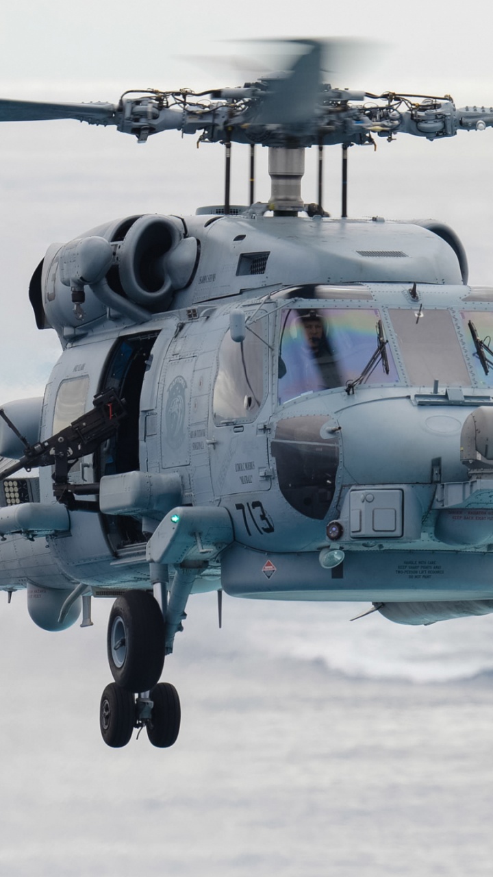 Обои самолеты, военно морской флот США, военный вертолет, винтокрылая машина, авиация в разрешении 720x1280