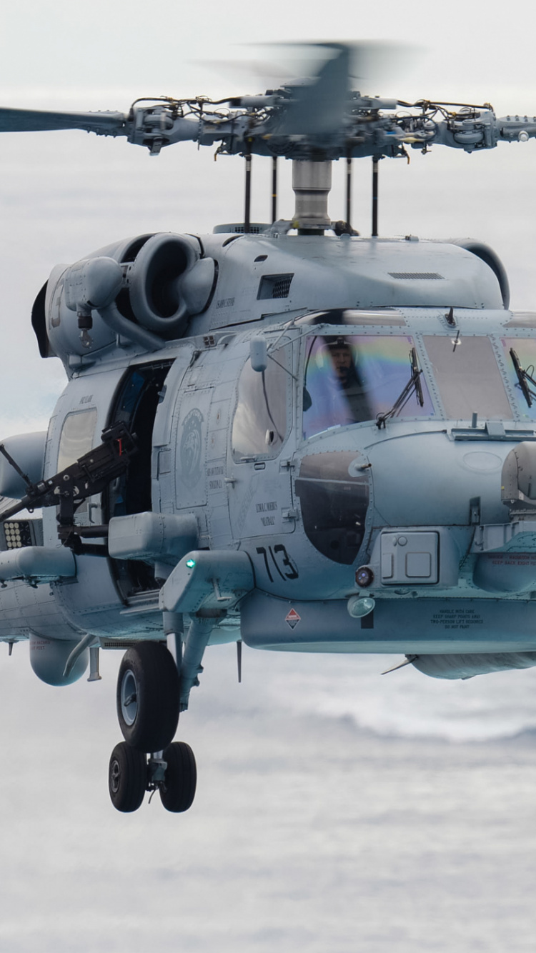 Обои самолеты, военно морской флот США, военный вертолет, винтокрылая машина, авиация в разрешении 750x1334