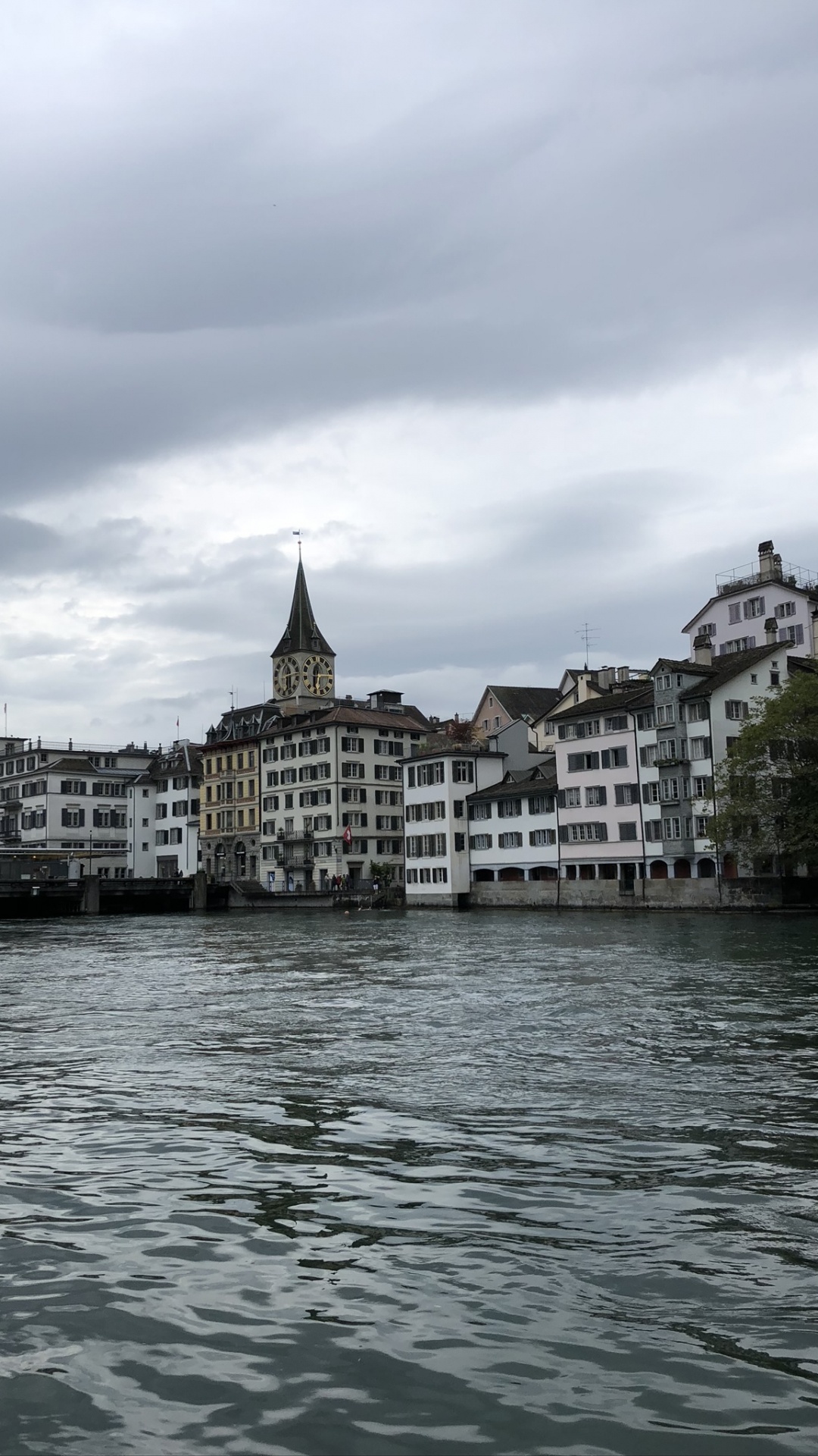 Обои Лиммат, Grossmnster, вода, водный путь, фасад в разрешении 1080x1920