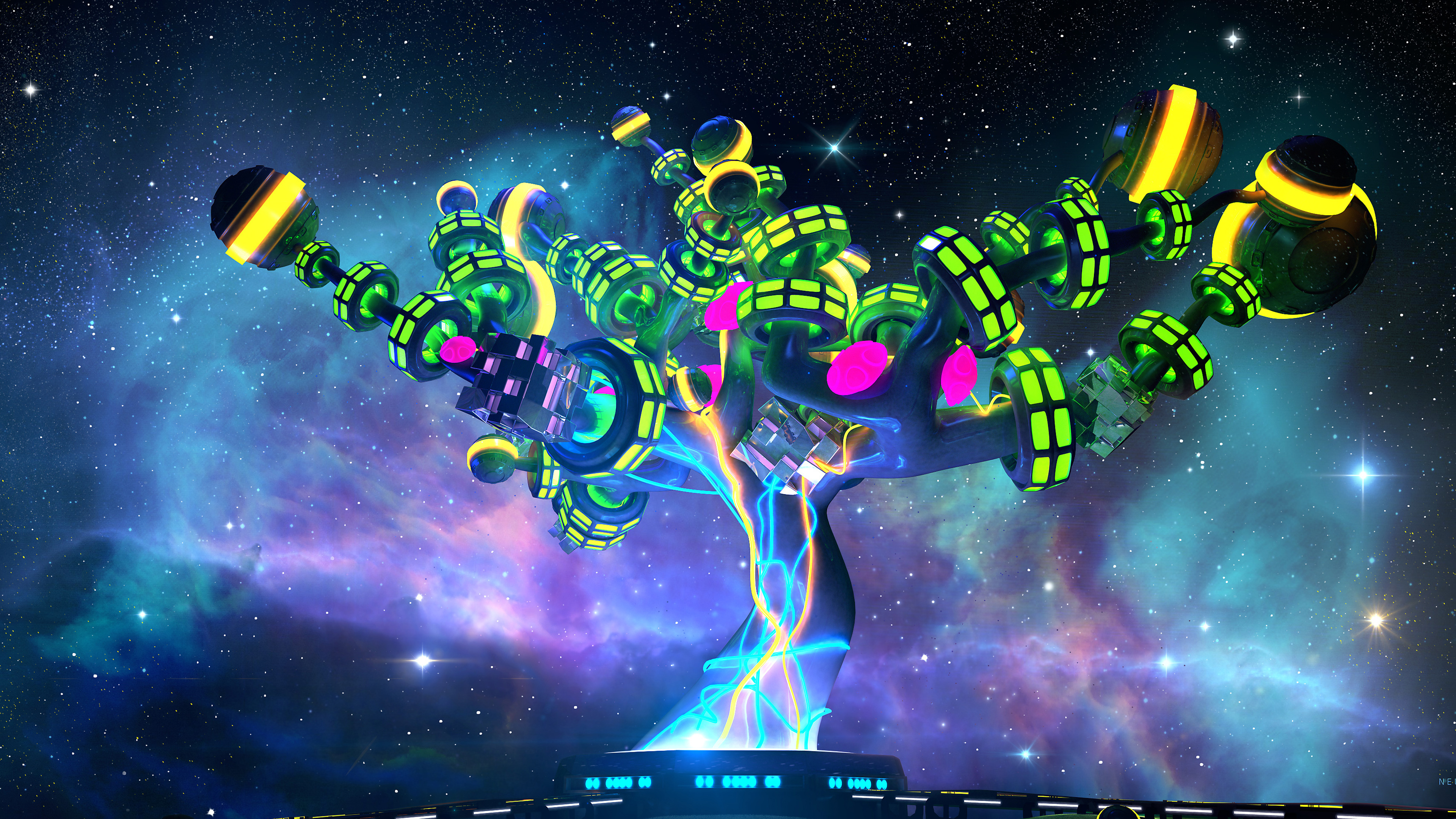 Обои космос, графика, мир, пространство, атмосфера в разрешении 3840x2160