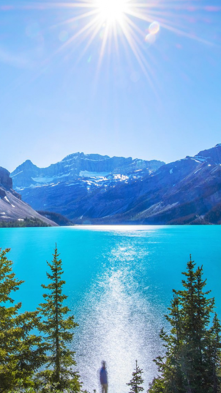 Обои гора, природа, дикая местность, озеро, горный хребет в разрешении 750x1334