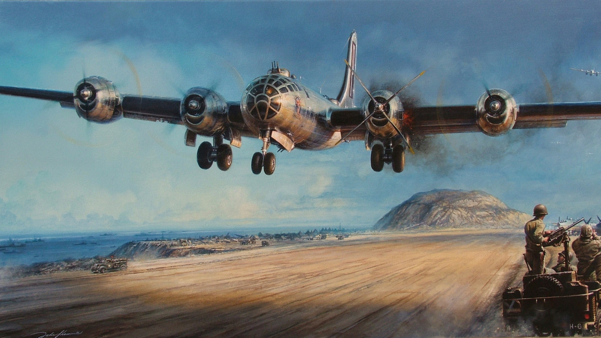 Обои Боинг Б-29 Суперфортресс, самолет, самолеты, авиация, Боинг б-17 летающая крепость в разрешении 1920x1080