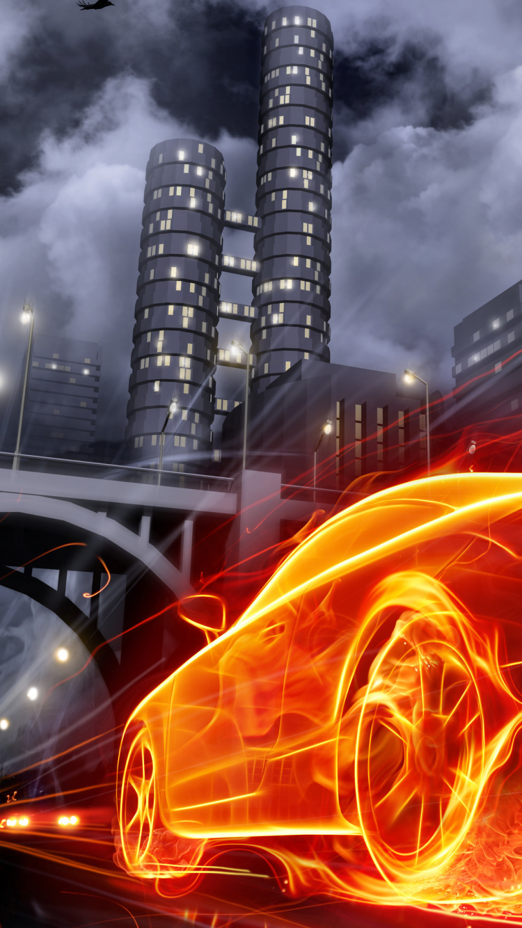 Обои авто, пламя, игры, огонь, мир в разрешении 750x1334