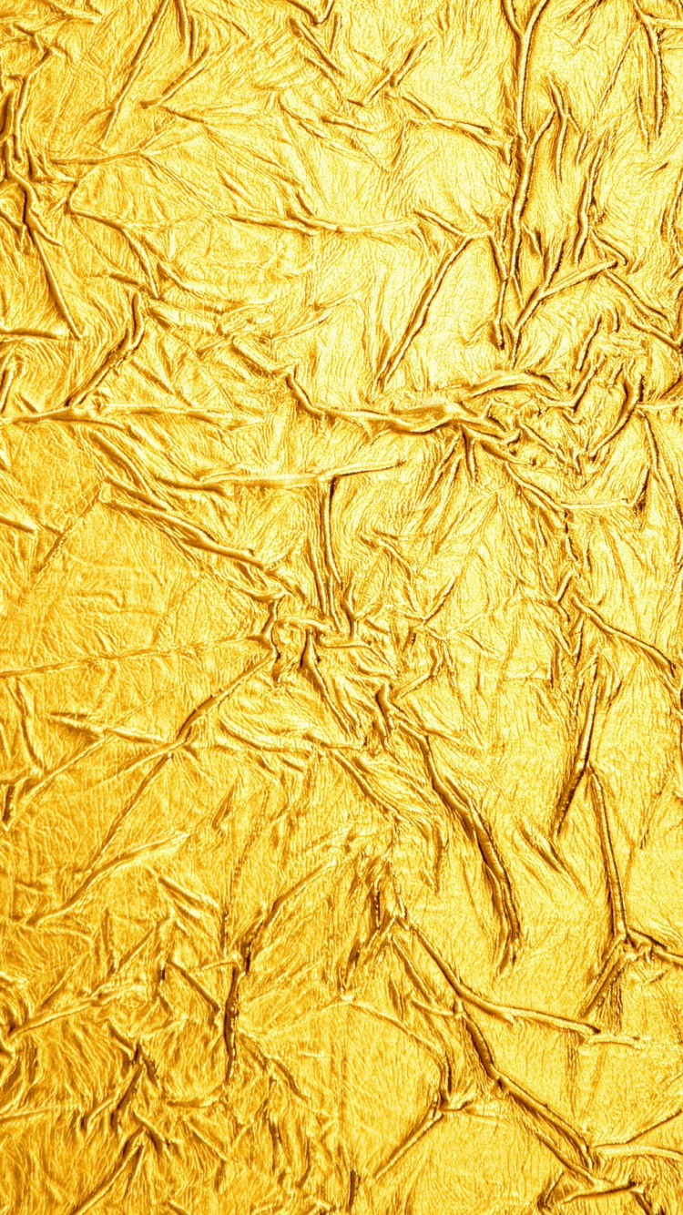 Обои металл, сусальное золото, текстура, золото, желтый в разрешении 750x1334