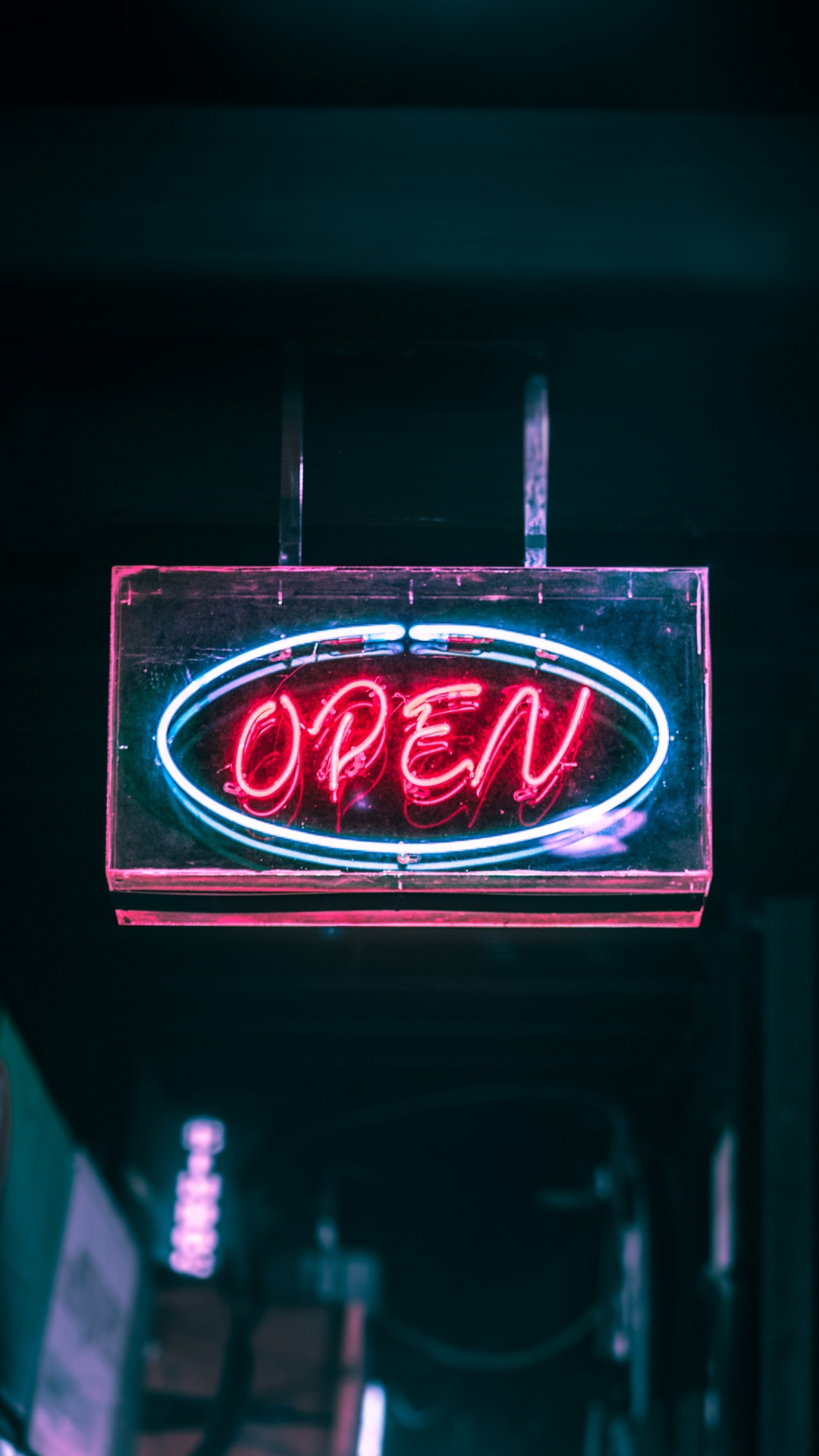 Обои неоновая вывеска, вывеска, неон, свет, электронные табло в разрешении 1080x1920