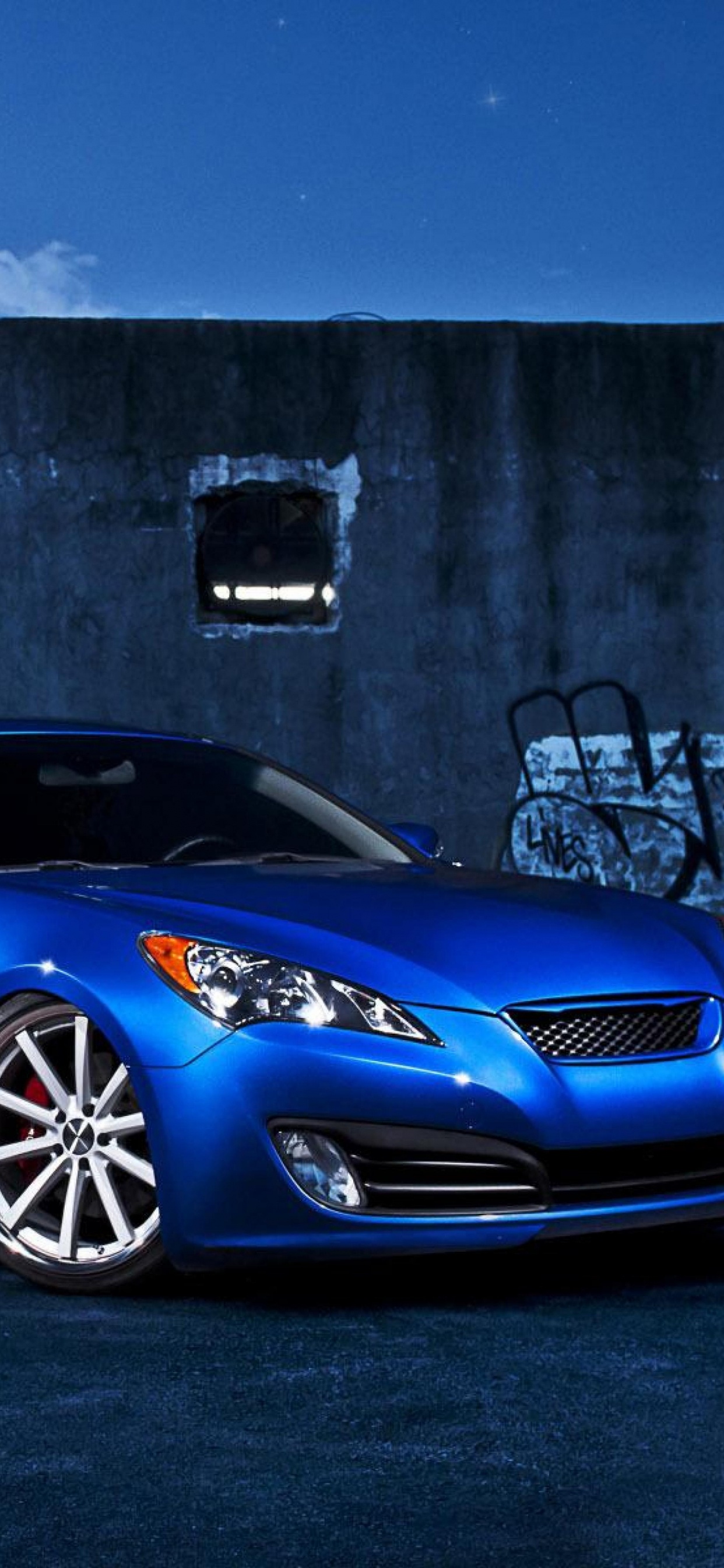 Обои Хендай Генезис Купе, авто, Hyundai, синий, спорткар в разрешении 1242x2688