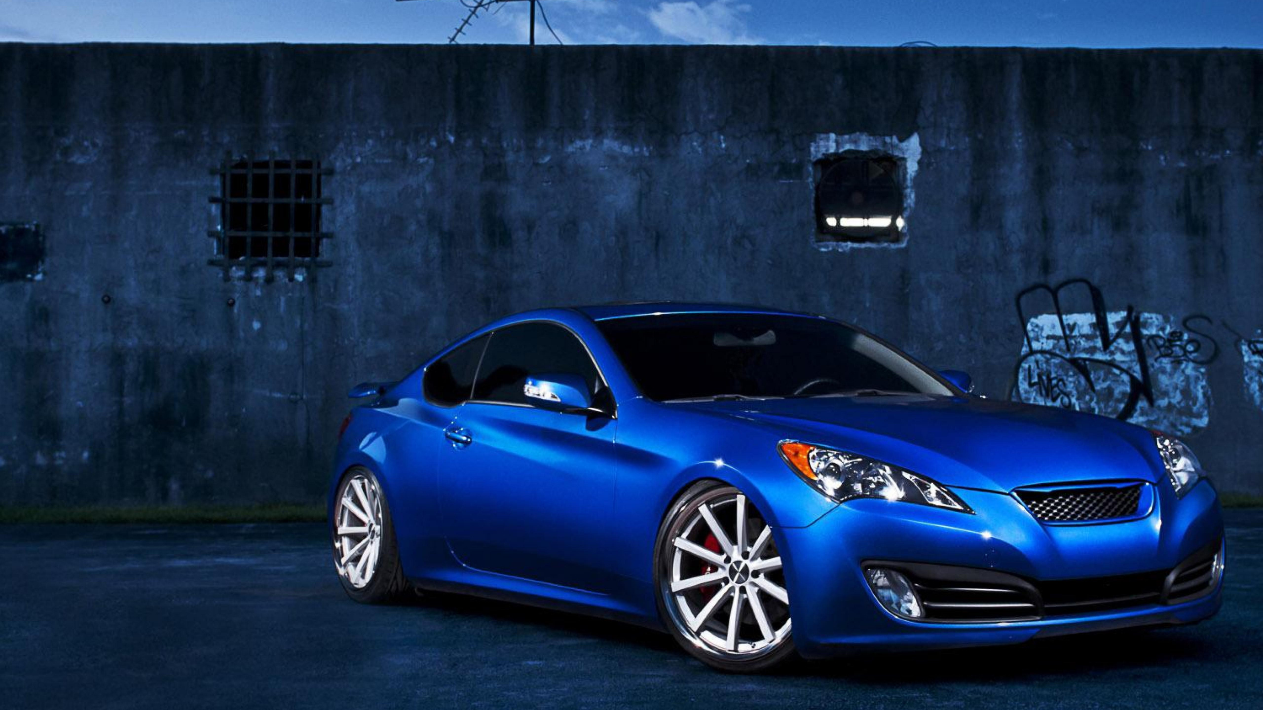 Обои Хендай Генезис Купе, авто, Hyundai, синий, спорткар в разрешении 2560x1440