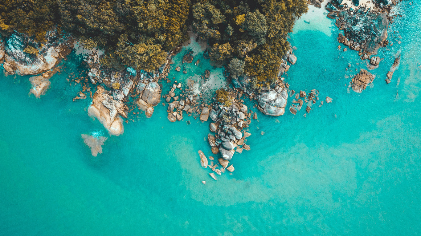 Обои бирюза, риф, СОПР, прибрежные и океанические рельефы, море в разрешении 1366x768