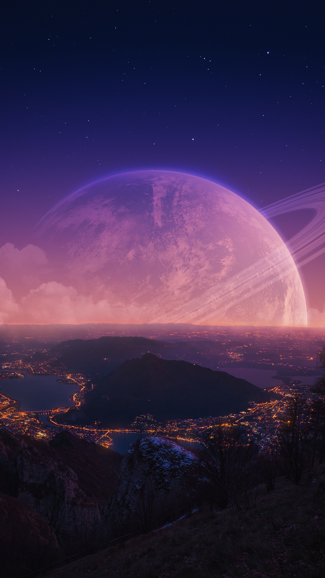 Обои свет, атмосфера, мир, природный ландшафт, астрономический объект в разрешении 1080x1920