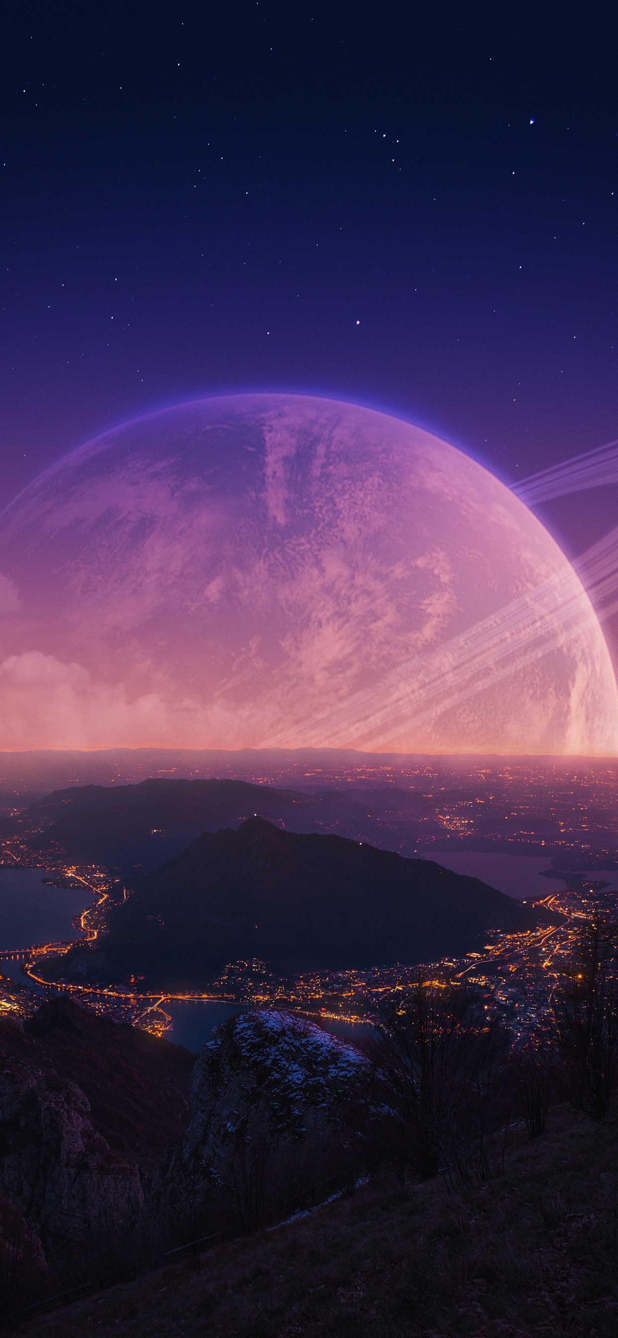 Обои свет, атмосфера, мир, природный ландшафт, астрономический объект в разрешении 1242x2688