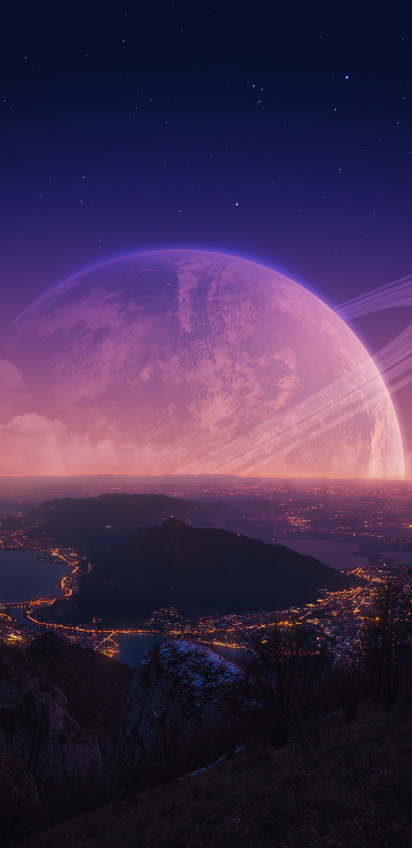 Обои свет, атмосфера, мир, природный ландшафт, астрономический объект в разрешении 1440x2960