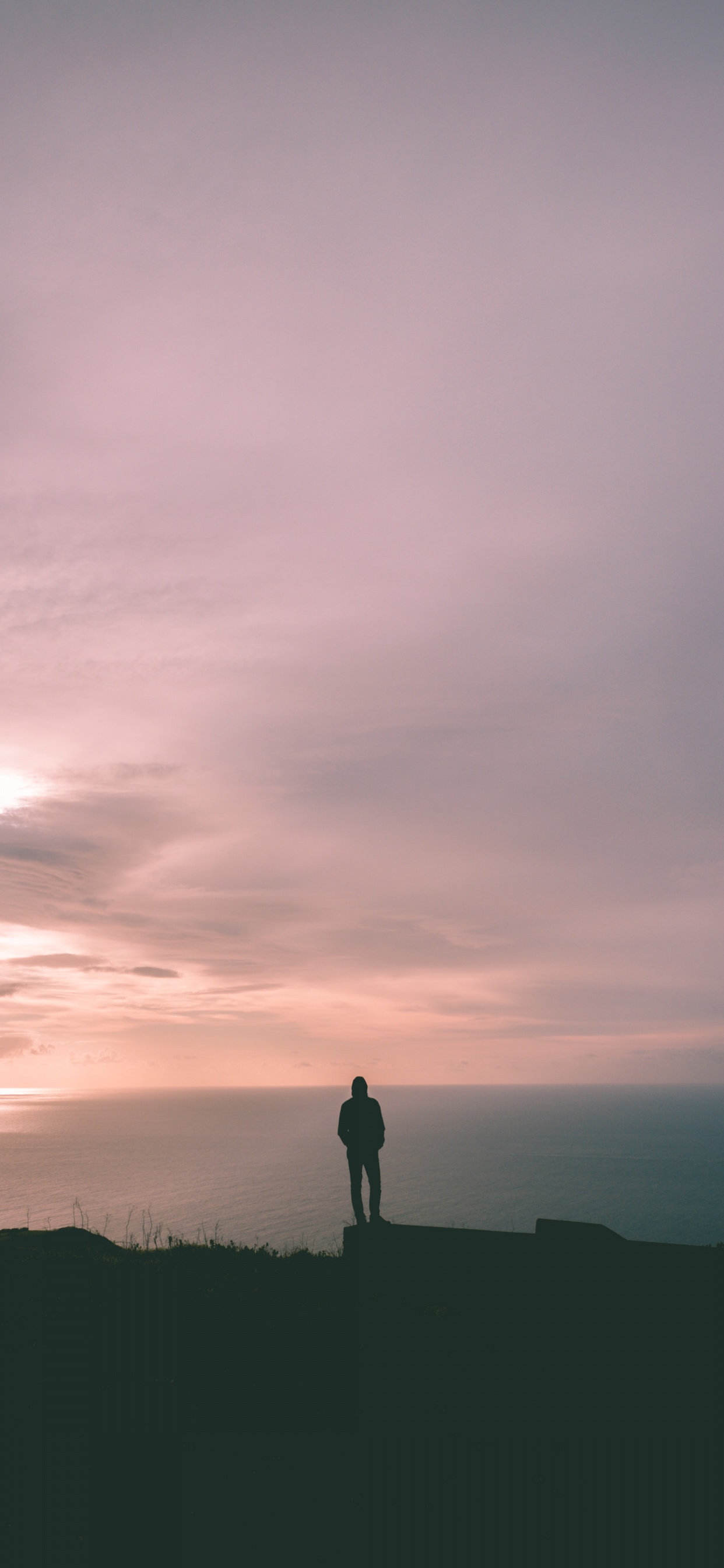 Обои облако, горизонт, синий, атмосфера, послесвечение в разрешении 1242x2688