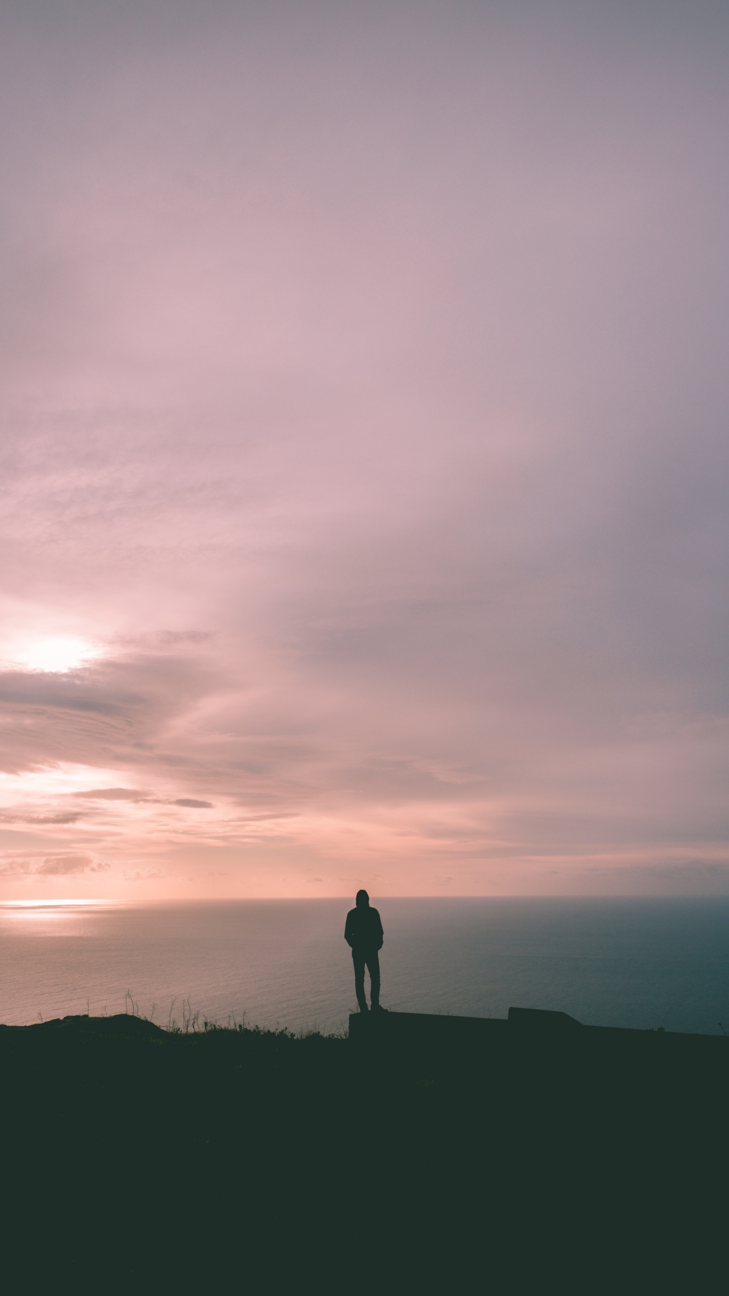 Обои облако, горизонт, синий, атмосфера, послесвечение в разрешении 1440x2560