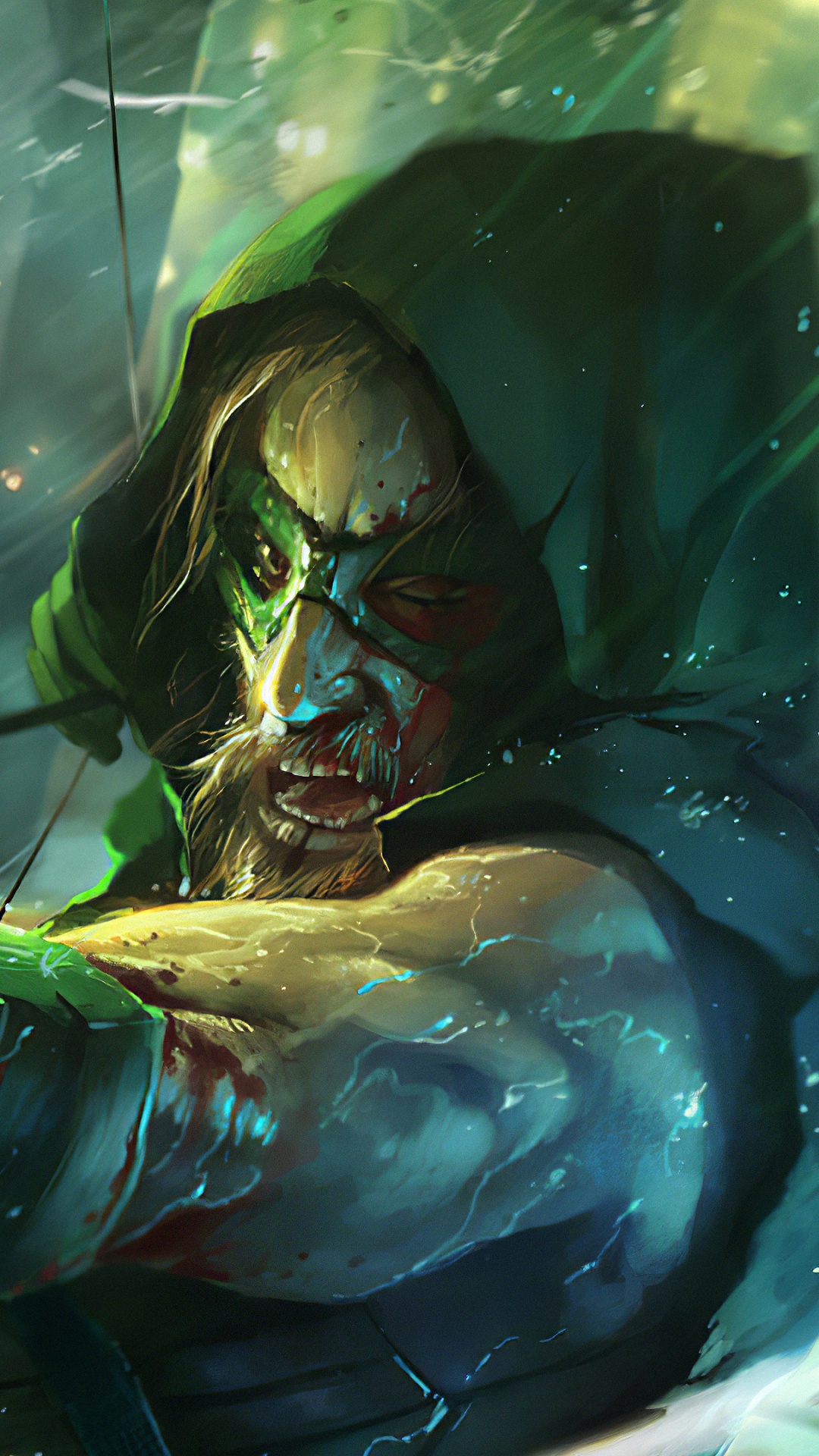 Обои зеленая стрелка, Оливер Куин, комиксы dc, компьютерная игра, приключенческая игра в разрешении 1080x1920