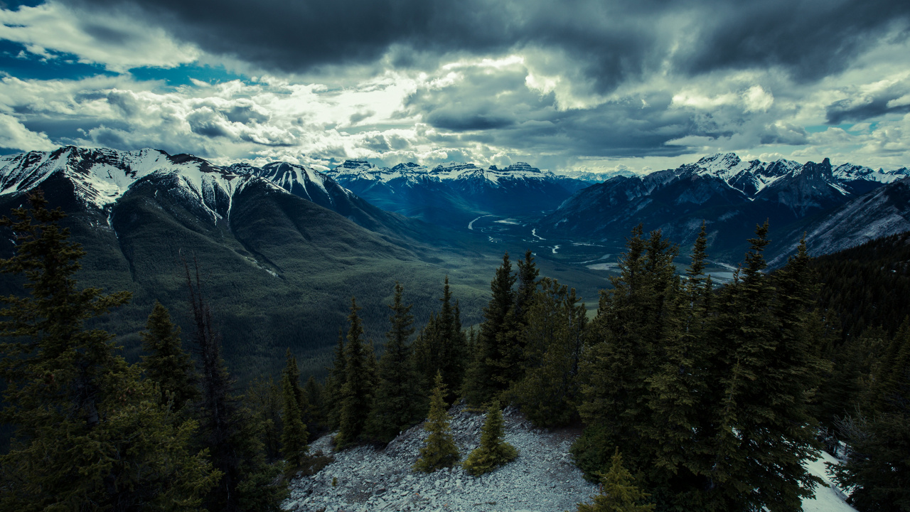 Обои банфф, горный рельеф, гора, природа, дикая местность в разрешении 1280x720