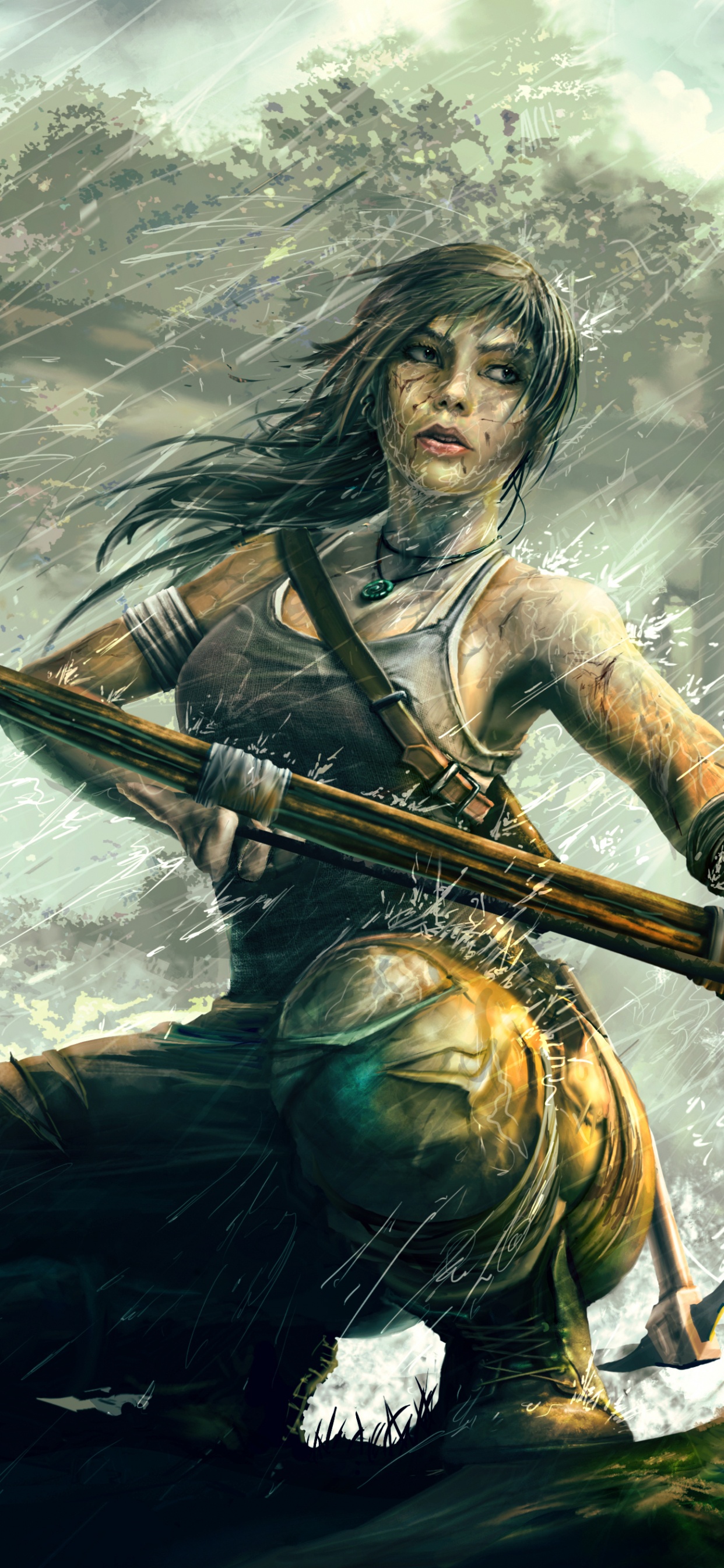 Обои рейдовик, лары крофт, Лара Крофт расхитительница гробниц, мифология, арт в разрешении 1242x2688