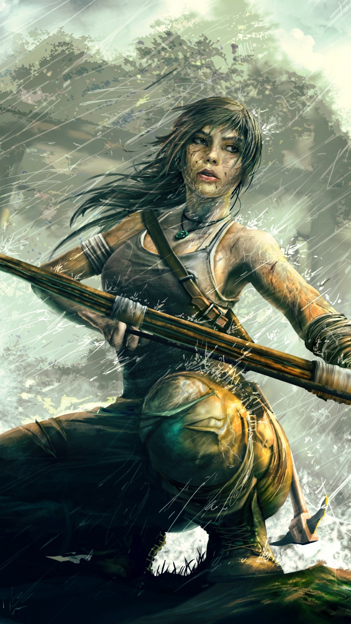 Обои рейдовик, лары крофт, Лара Крофт расхитительница гробниц, мифология, арт в разрешении 720x1280
