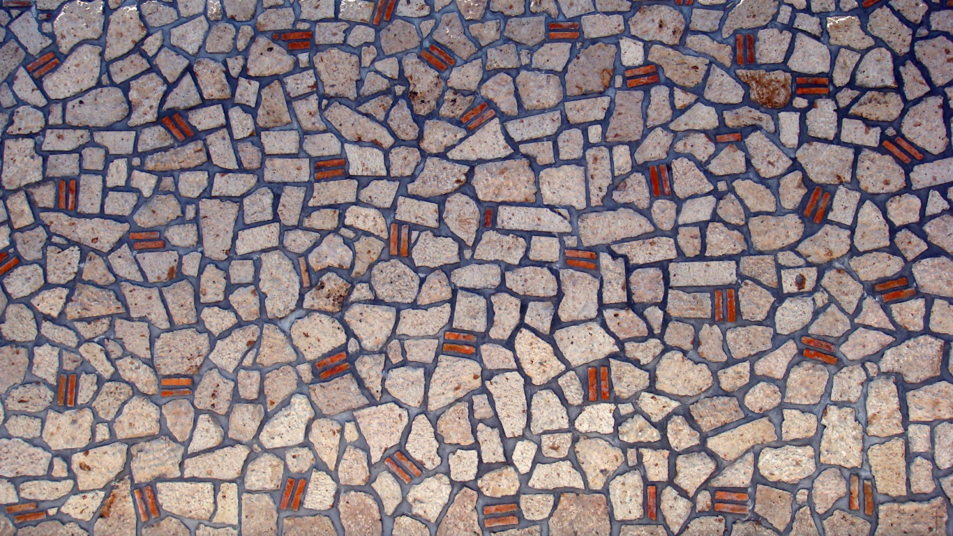 Обои гранит, камень, стена, каменная стена, узор в разрешении 1366x768