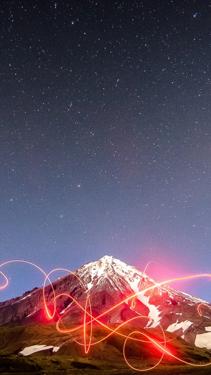 Обои атмосфера, ночь, космос, пейзаж, звезда в разрешении 720x1280