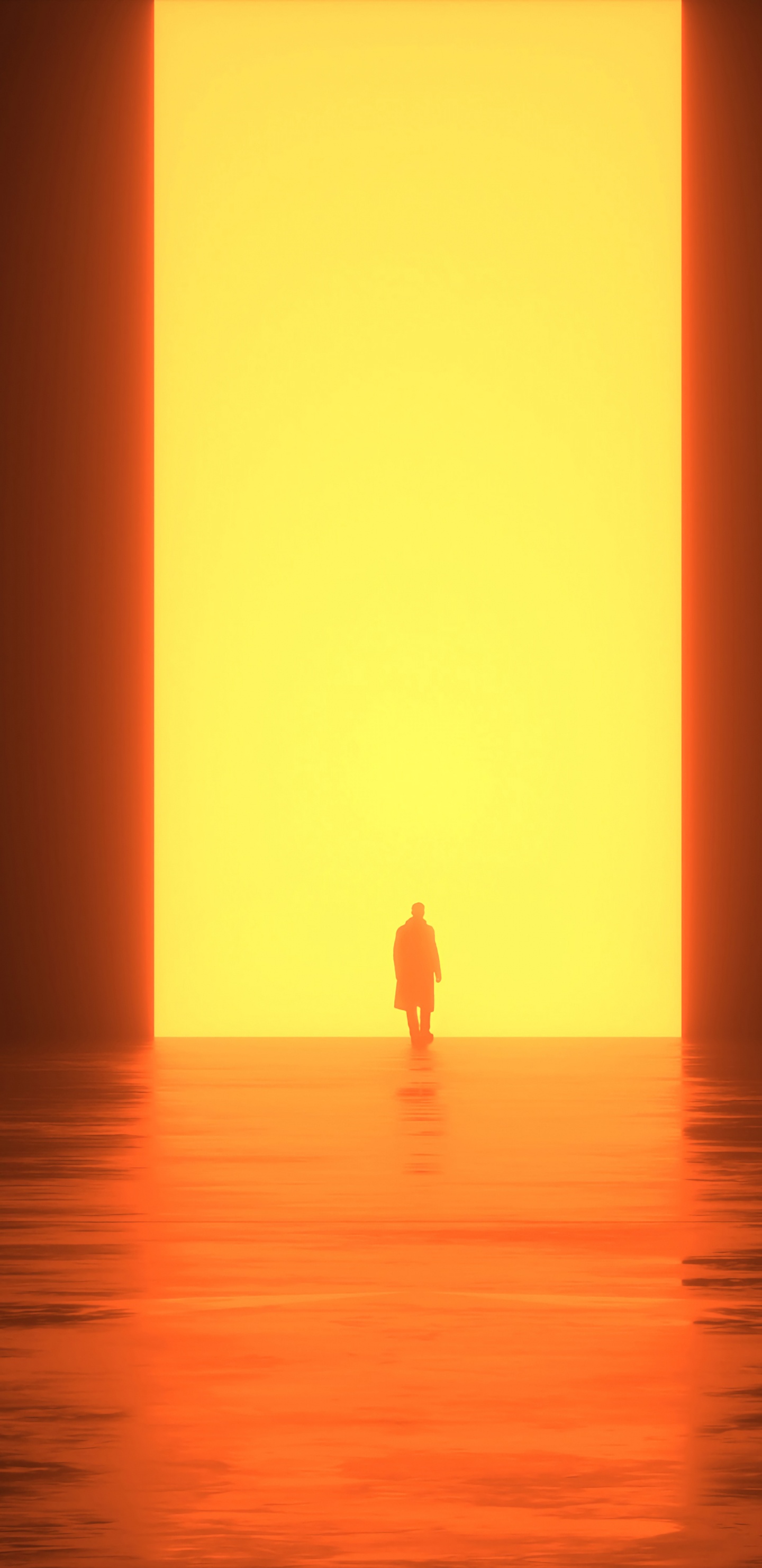 Обои Апельсин, восход солнца, свет, солнечный свет, Научная фантастика в разрешении 1440x2960