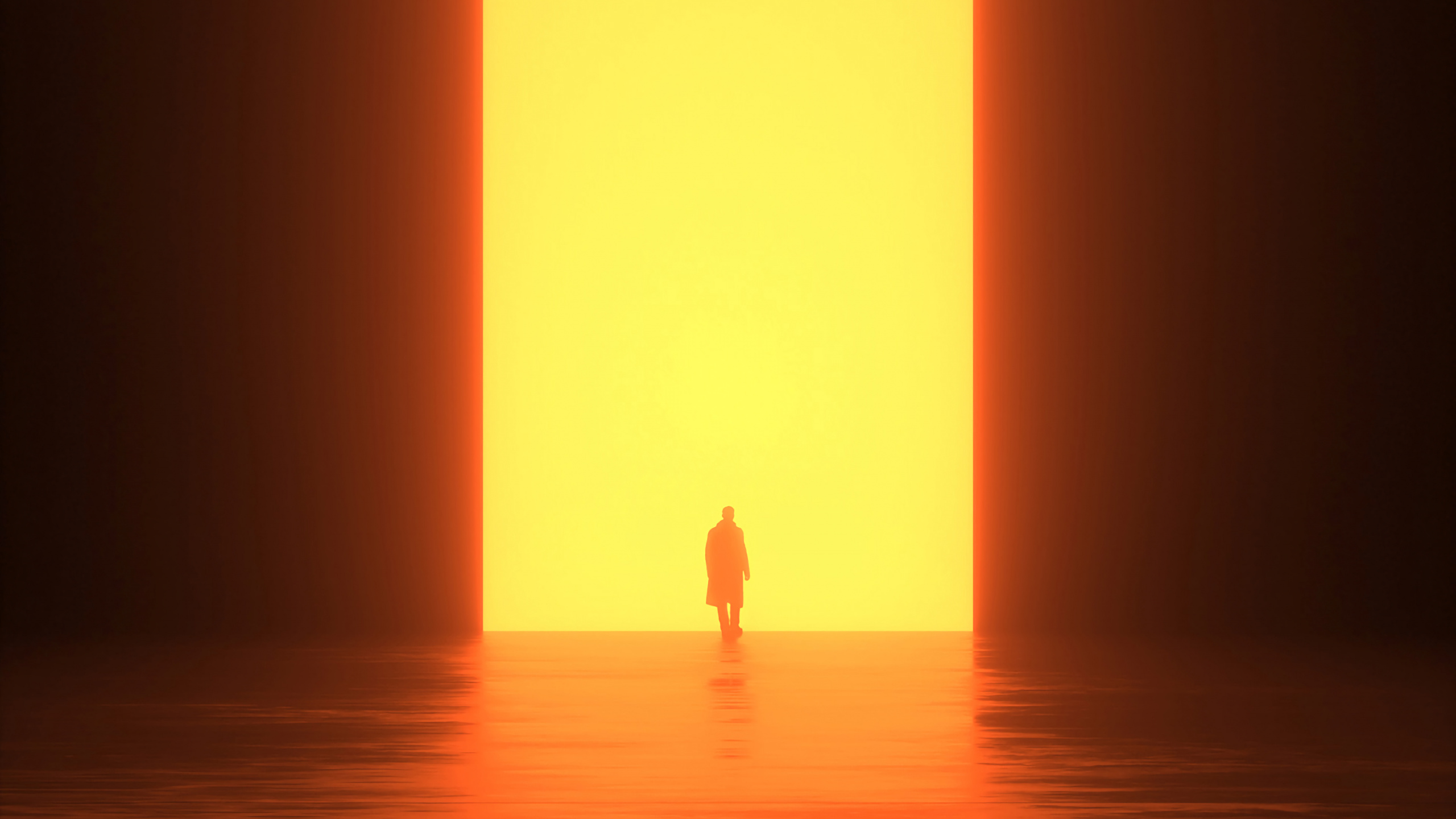 Обои Апельсин, восход солнца, свет, солнечный свет, Научная фантастика в разрешении 2560x1440