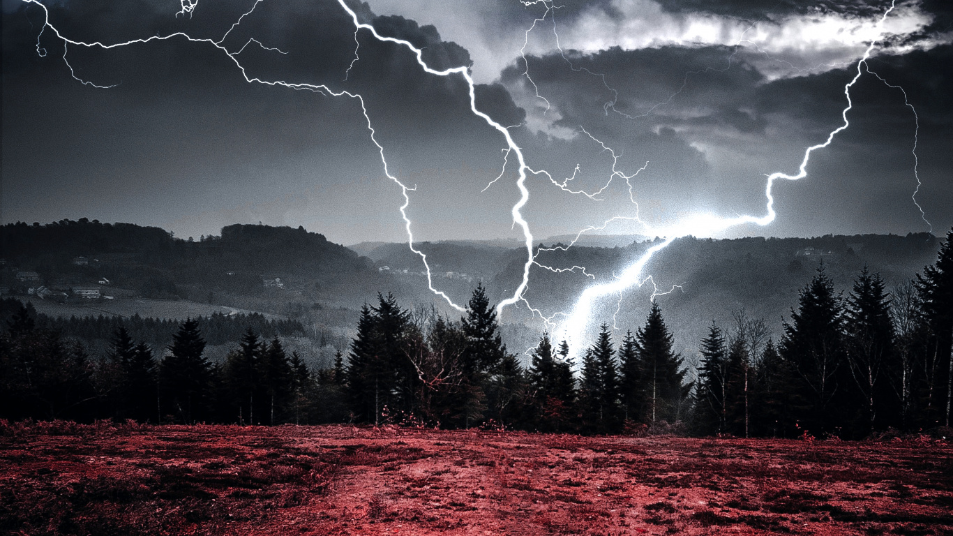 Обои облако, молния, атмосфера, гром, вода в разрешении 1366x768