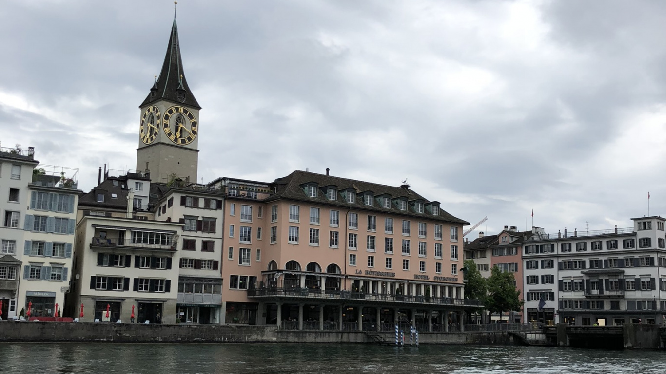 Обои Zrich, путешествие, водный путь, город, городок в разрешении 1366x768