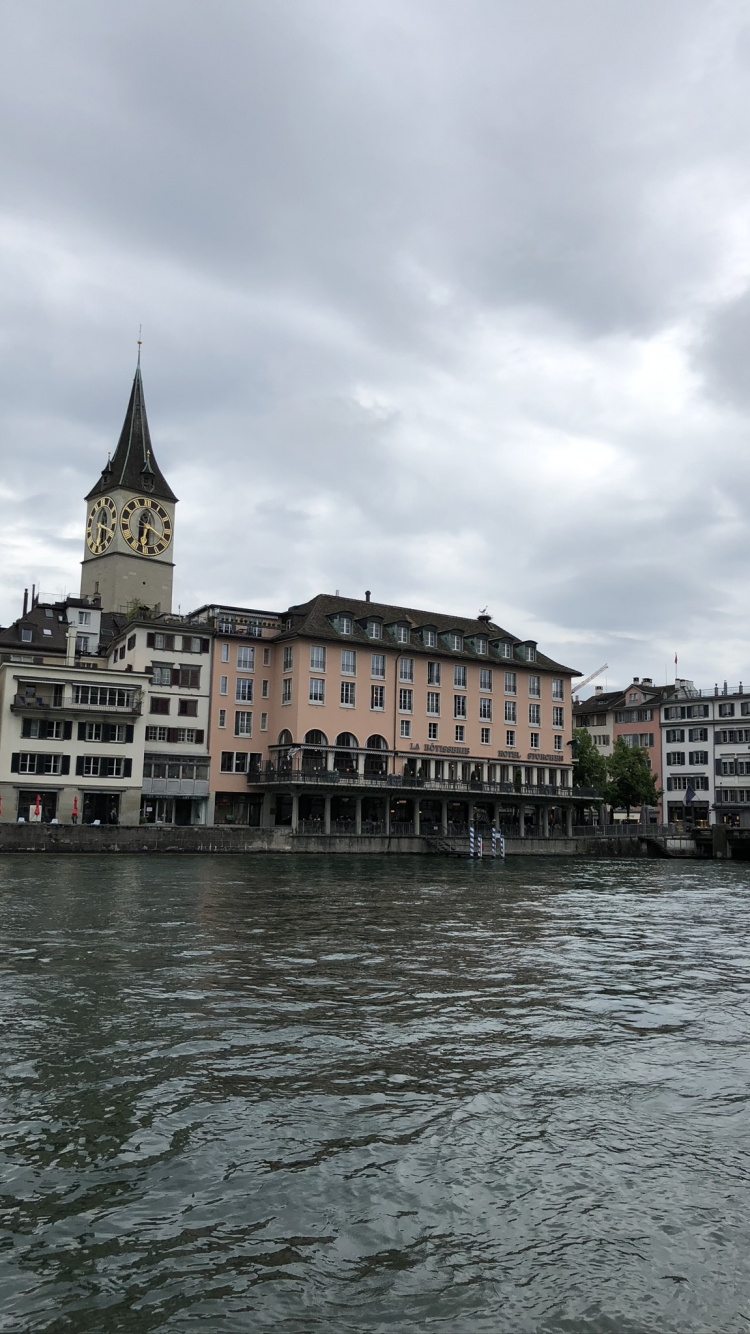 Обои Zrich, путешествие, водный путь, город, городок в разрешении 750x1334