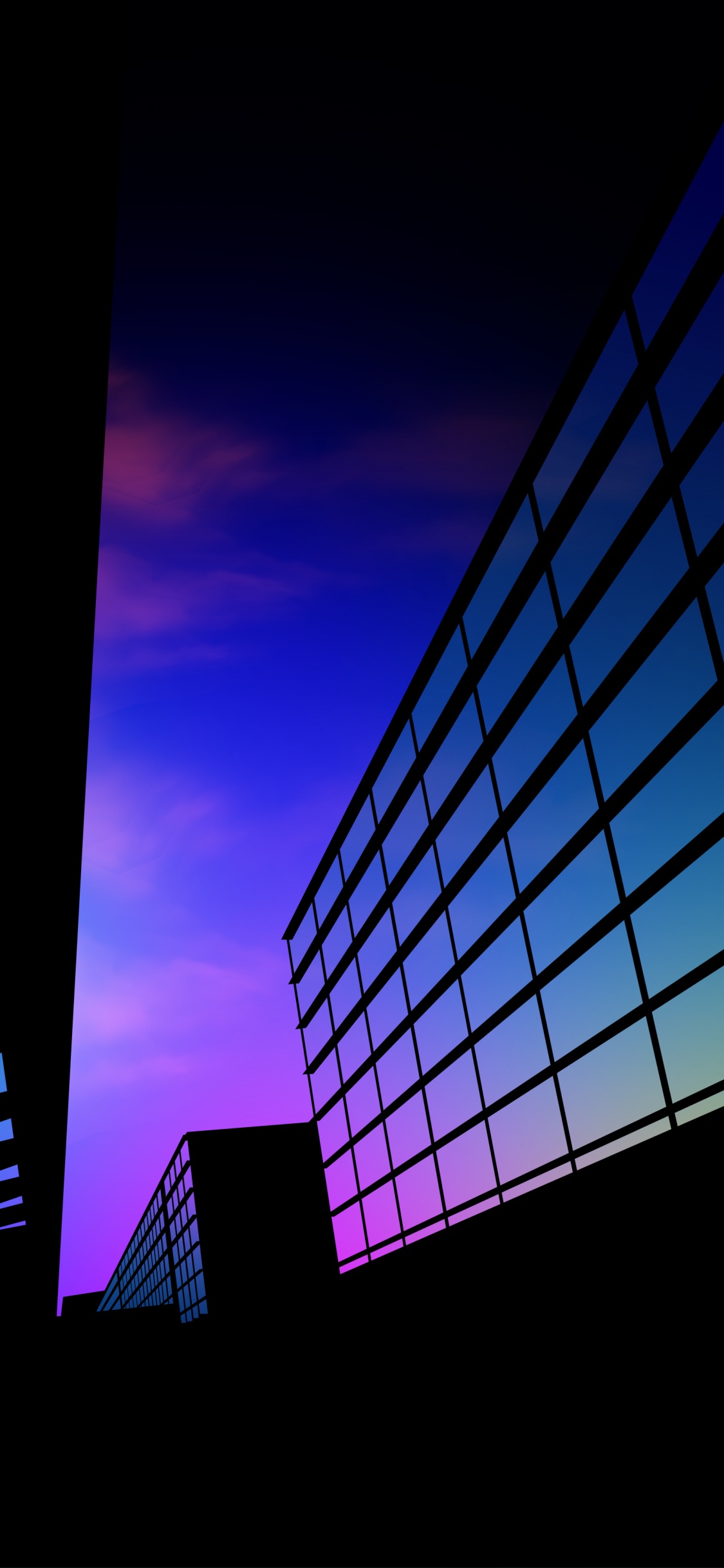 Обои красочность, пурпур, прямоугольник, облако, сумрак в разрешении 1125x2436