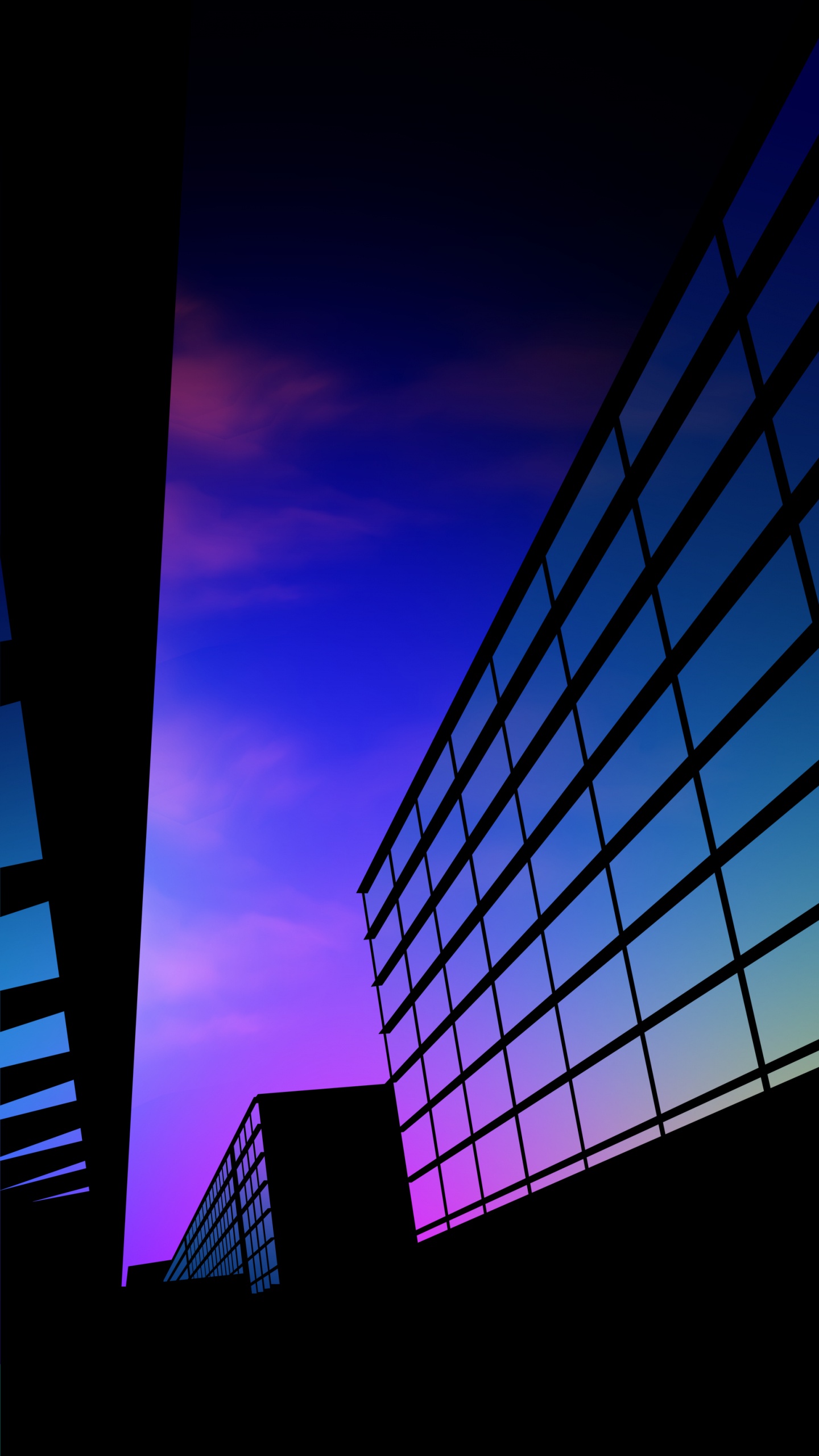 Обои красочность, пурпур, прямоугольник, облако, сумрак в разрешении 1440x2560