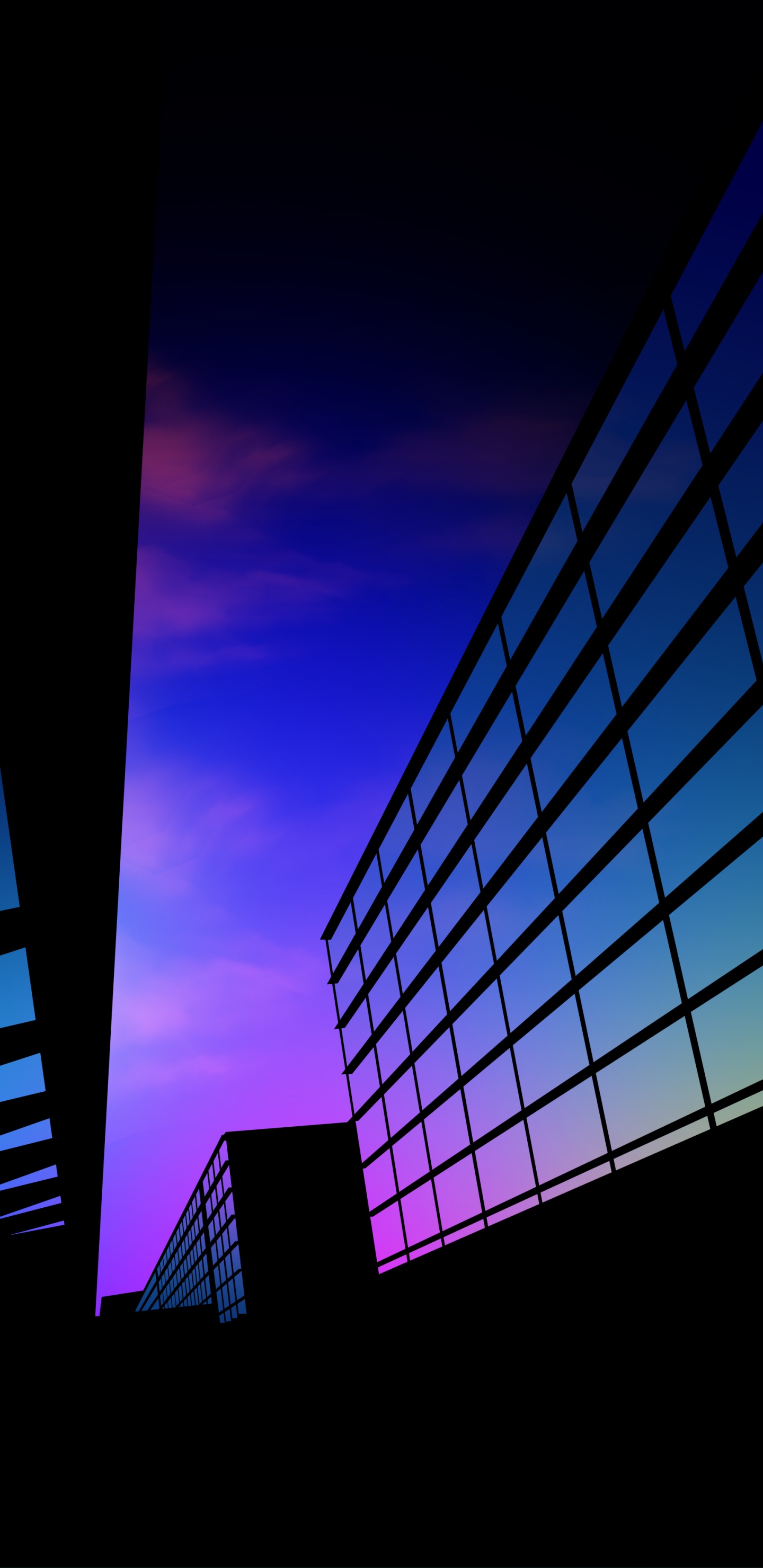 Обои красочность, пурпур, прямоугольник, облако, сумрак в разрешении 1440x2960