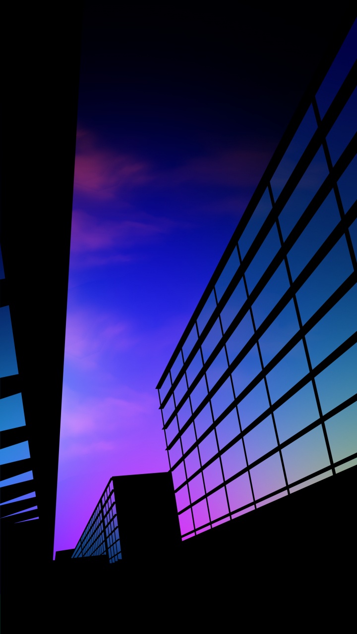 Обои красочность, пурпур, прямоугольник, облако, сумрак в разрешении 720x1280