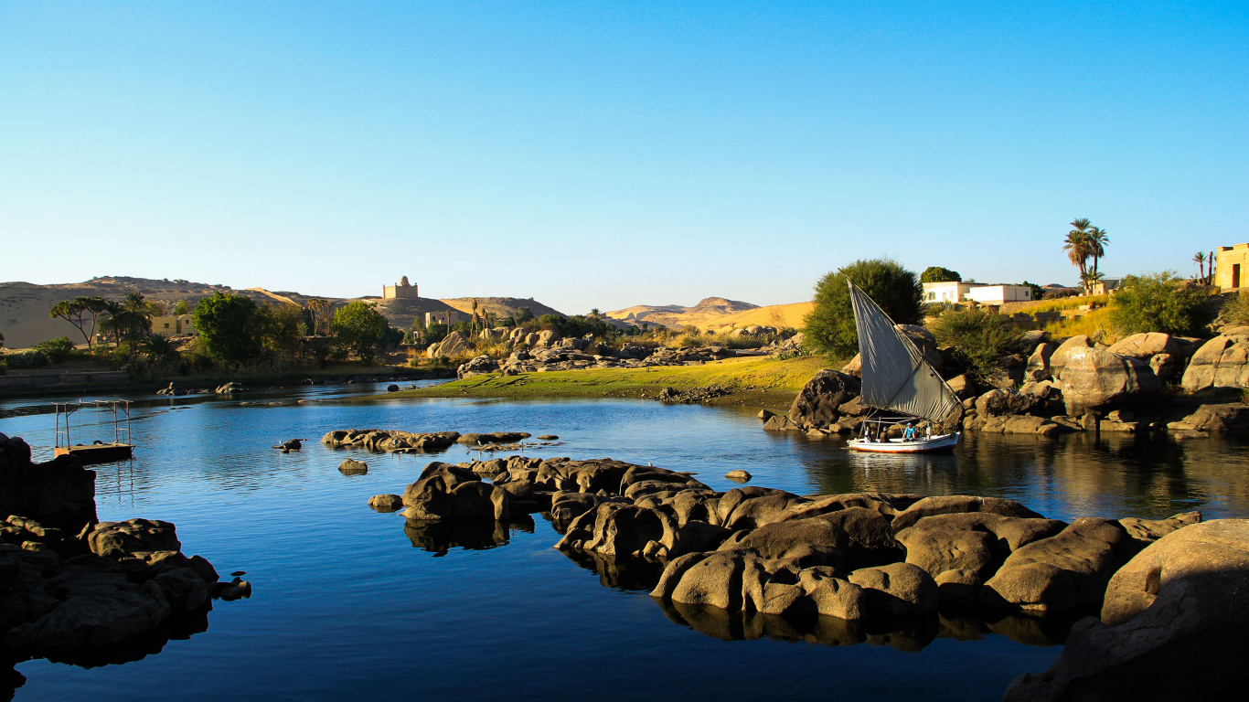 Обои Нил, Асуан, Каир, путешествие, водоем в разрешении 1366x768