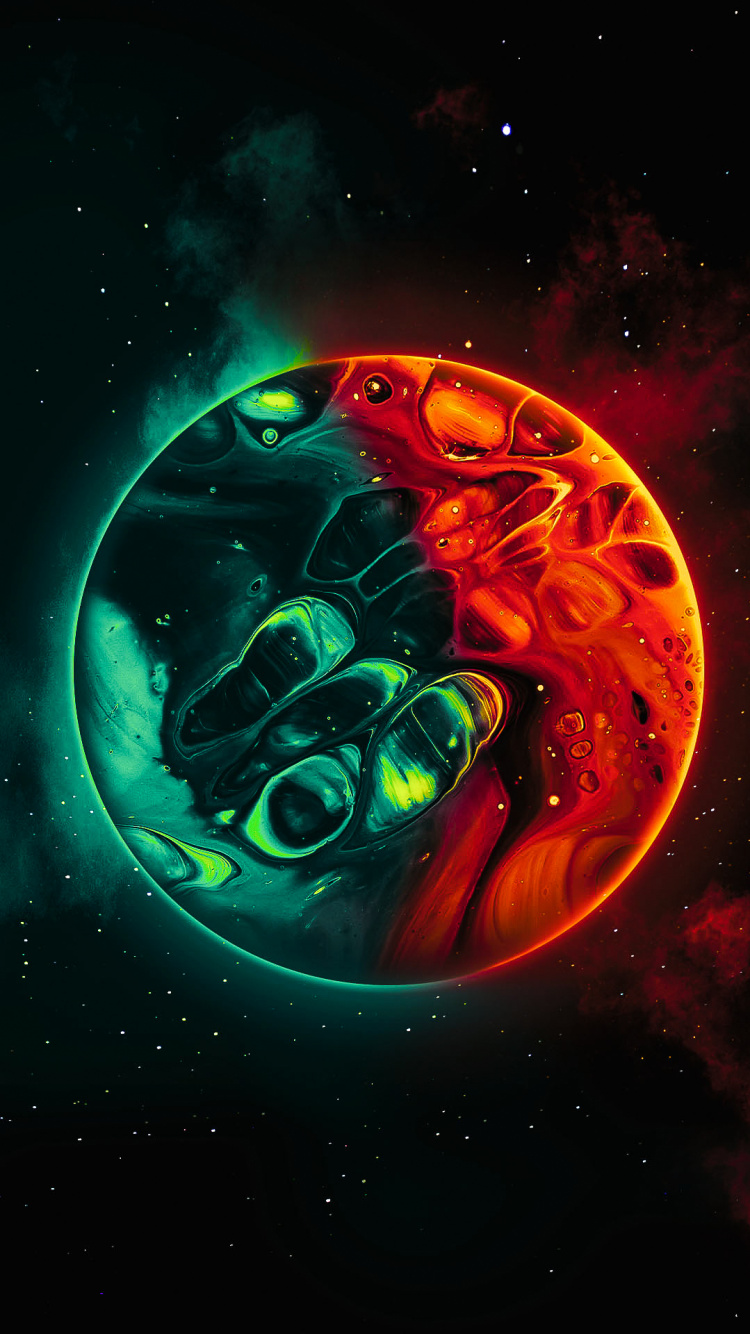 Обои атмосфера, природа, арт, астрономический объект, круг в разрешении 750x1334